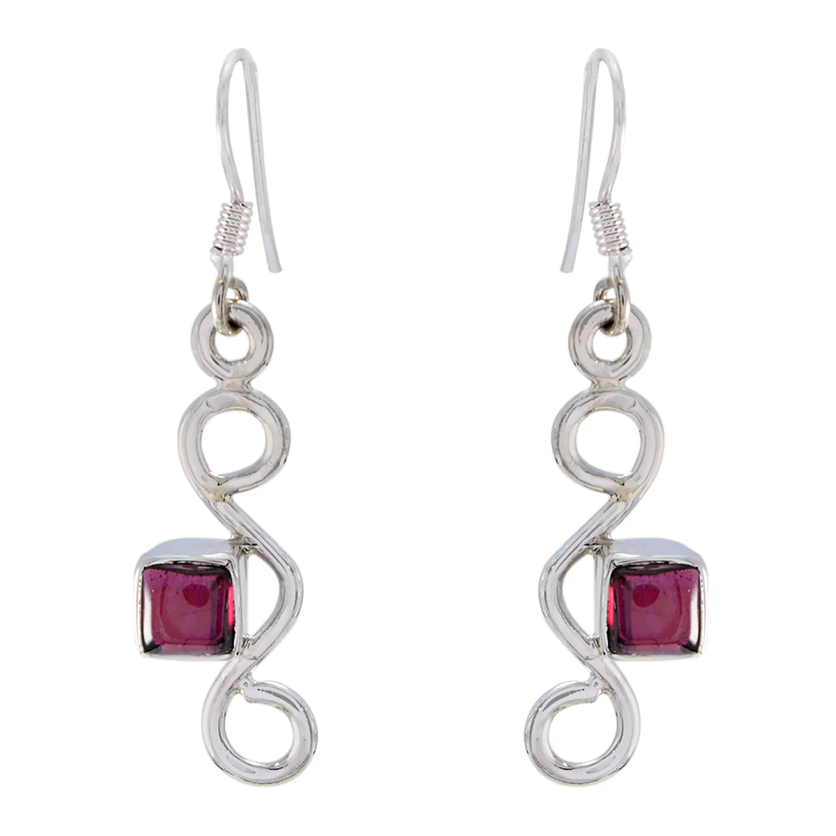 Garnet Moroccan Alina multiple Dangle Red 925 Silver Earring