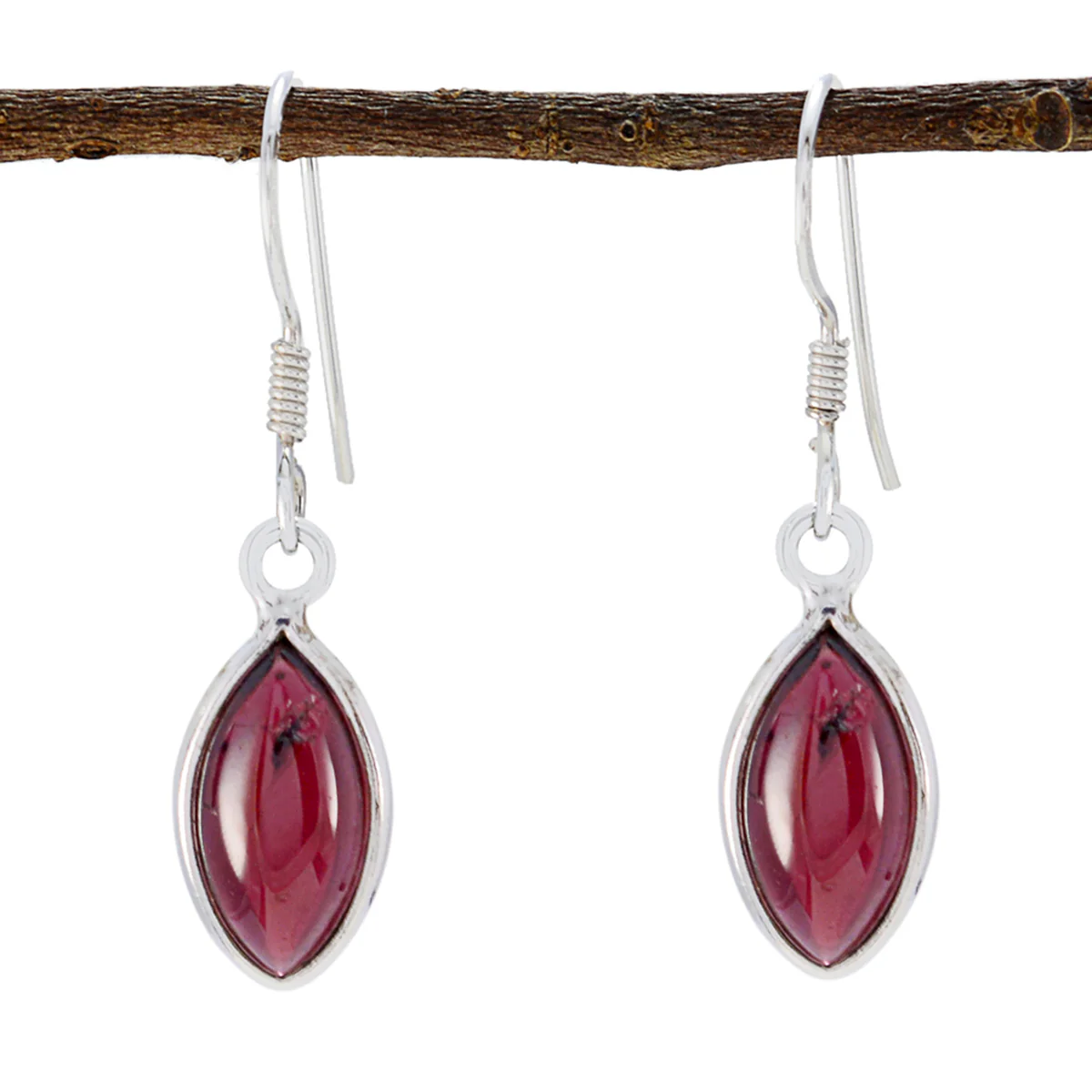 Garnet Moroccan Paula multiple Dangle Red Silver Earring