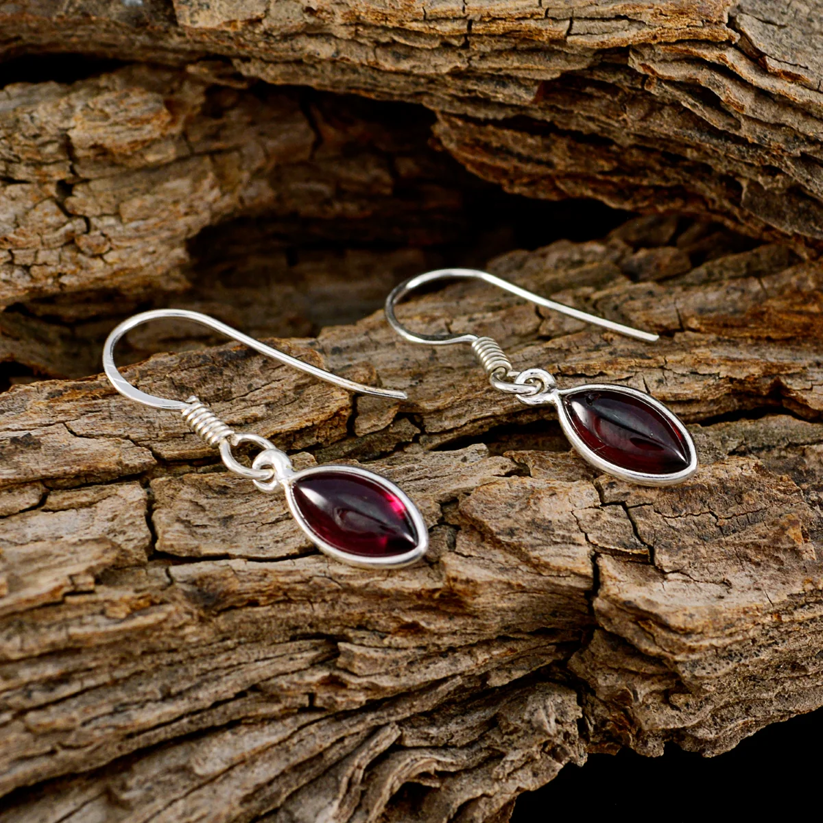 Garnet Moroccan Paula multiple Dangle Red Silver Earring - Image 3