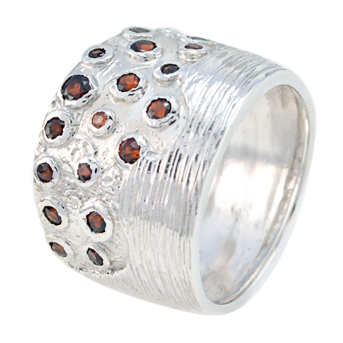 Garnet multiple Indian Sterling Silver Red Gemstone Essential Armor Ring Jewellery - Image 3