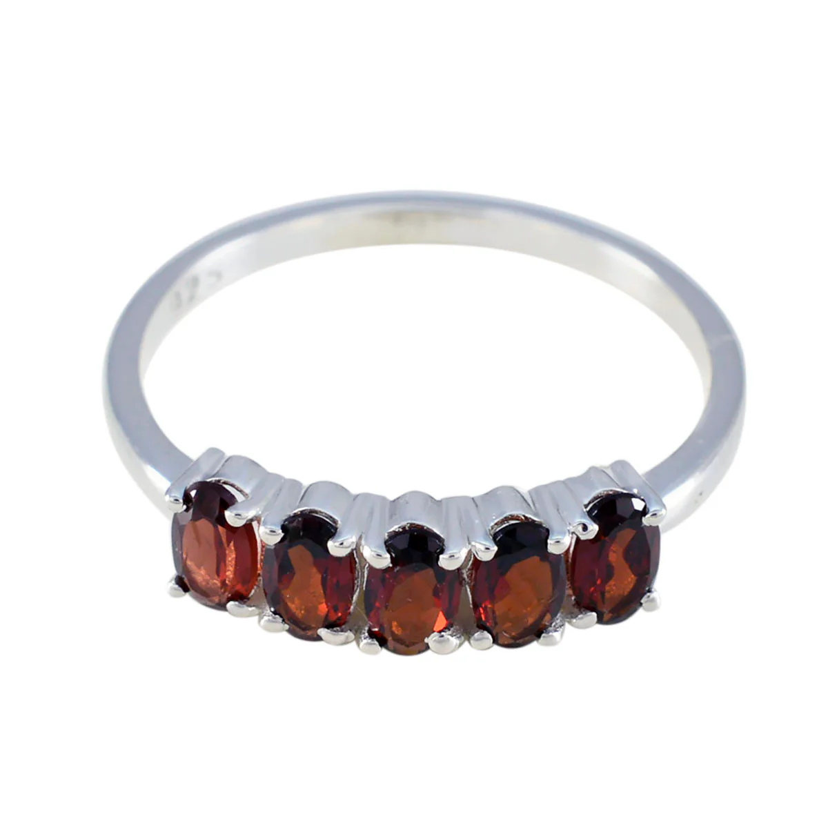 Garnet Penta Japanese Sterling Silver Red Gems Delicate Sophisticated Ring Jewellery