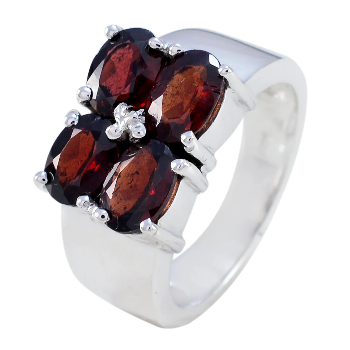 Garnet quarter German 92.5 Silver Red Gems Essential  Trendy Ring Jewellery - Image 2