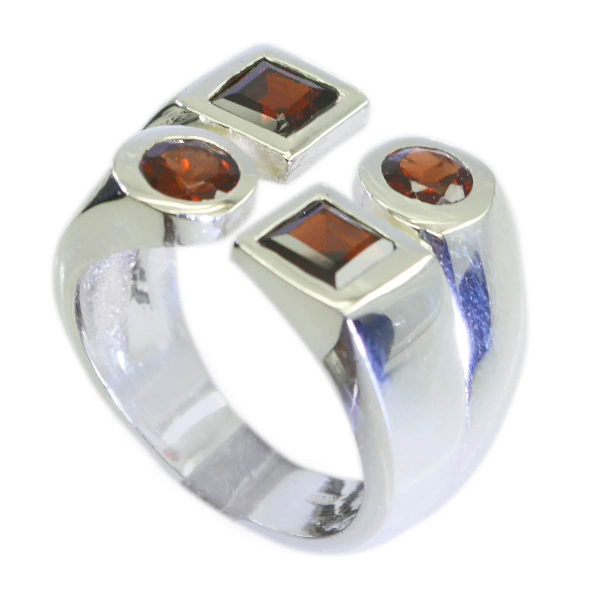 Garnet quarter German 925 Sterling Silver Red Gemstone Chunky Victorian Ring Jewellery