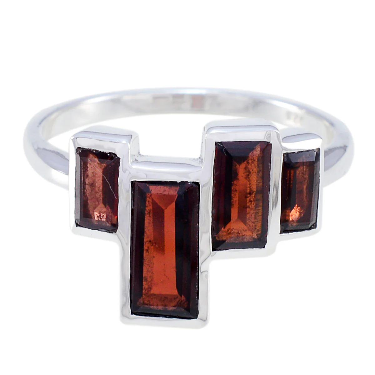 Garnet quarter Russian Sterling Silver Red Gemstones Featherlight Cultural Ring Jewelry