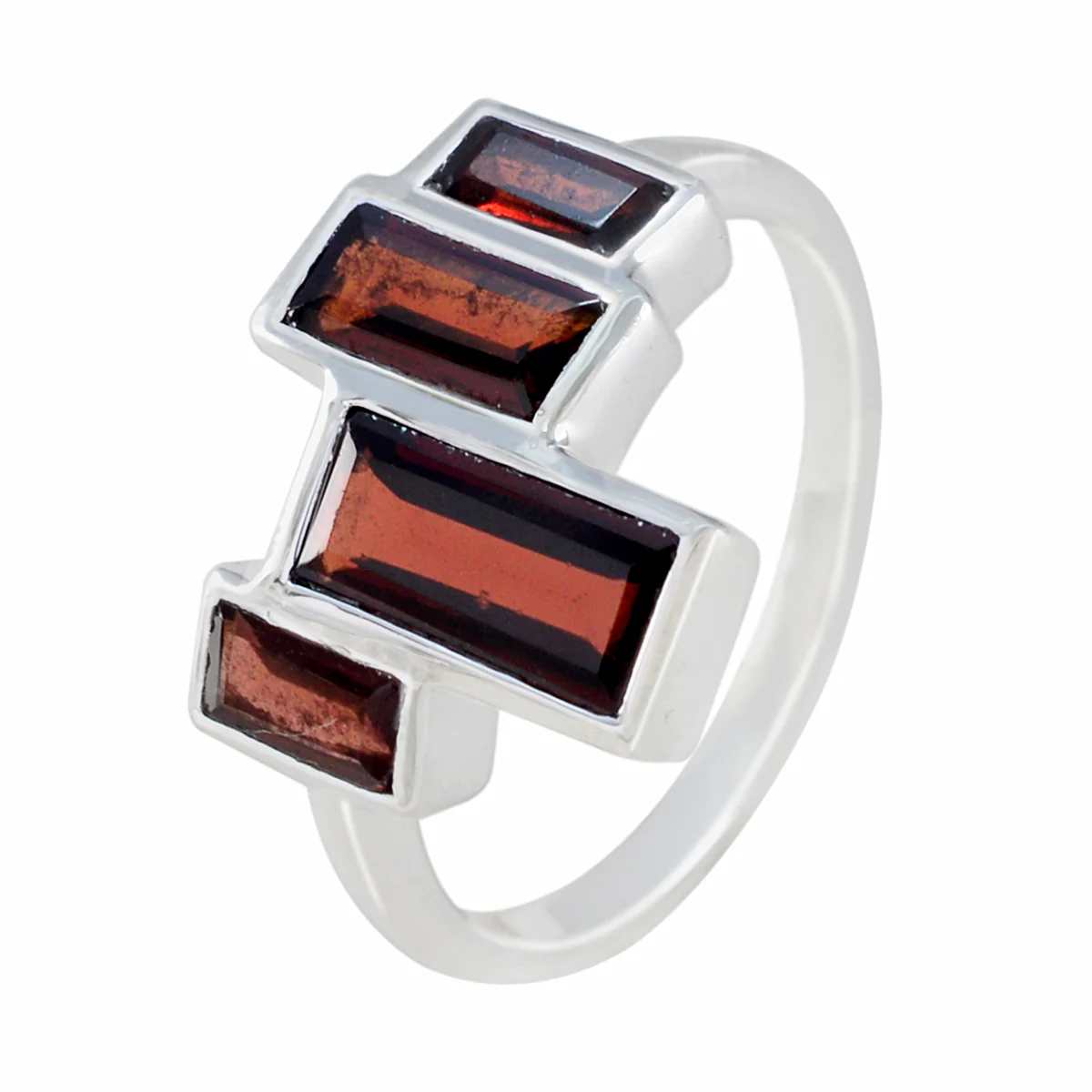Garnet quarter Russian Sterling Silver Red Gemstones Featherlight Cultural Ring Jewelry - Image 2