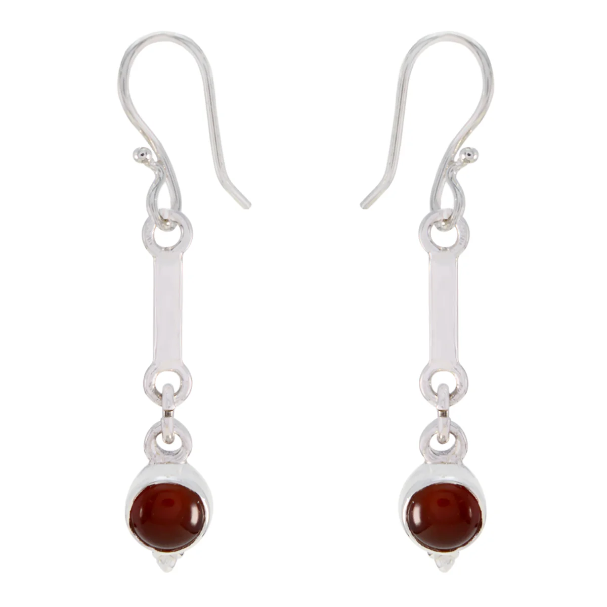 Garnet Russian Alice multiple Dangle Red 92.5 Silver Earring