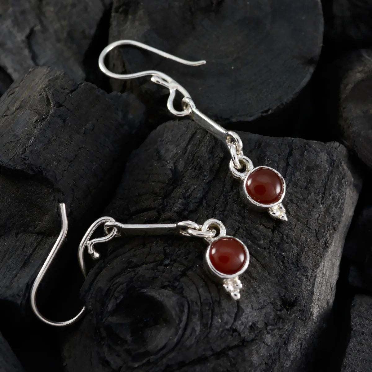 Garnet Russian Alice multiple Dangle Red 92.5 Silver Earring - Image 4
