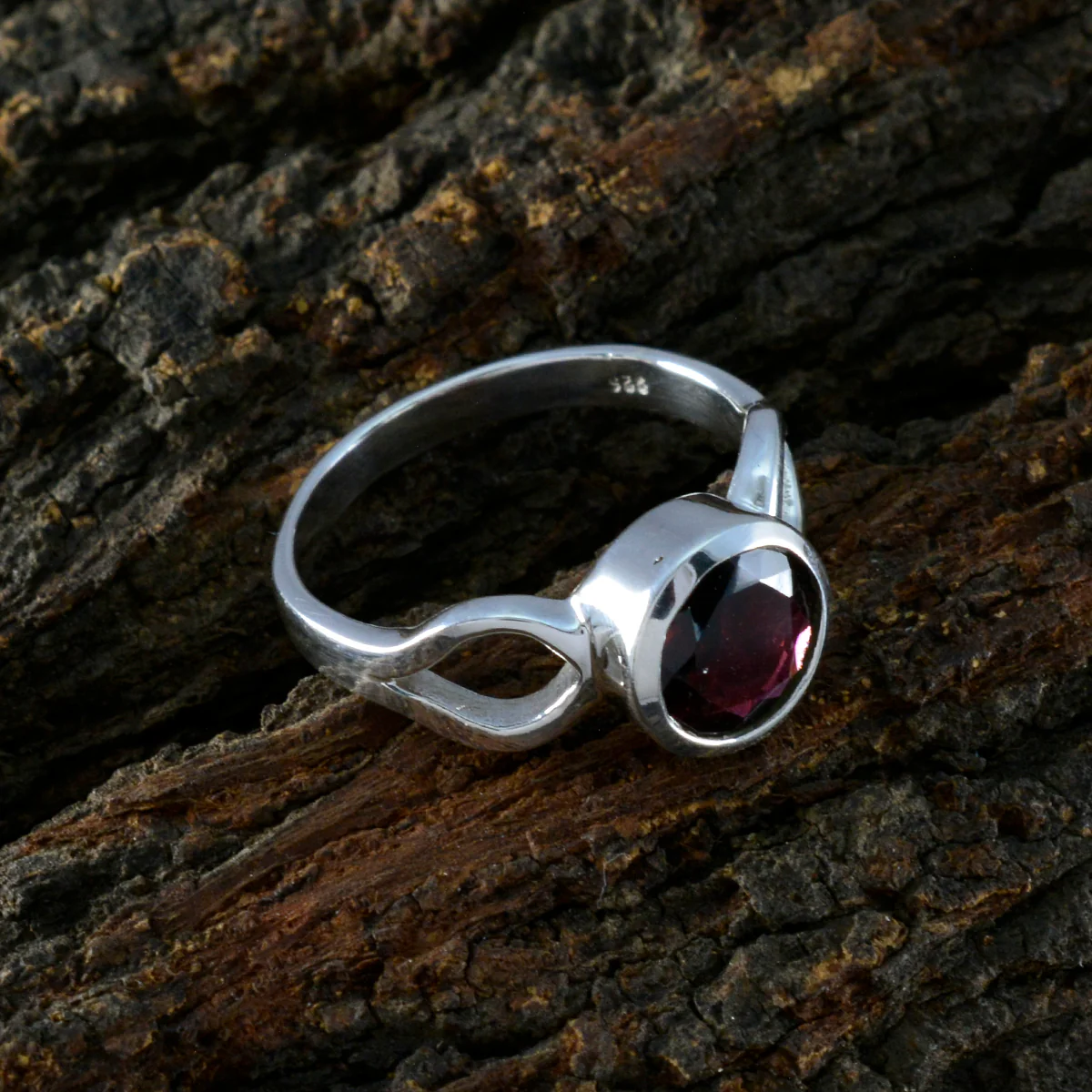Garnet Solitaire African 925 Sterling Silver Red Gemstone Featherlight Feminine Ring Jewelry - Image 3