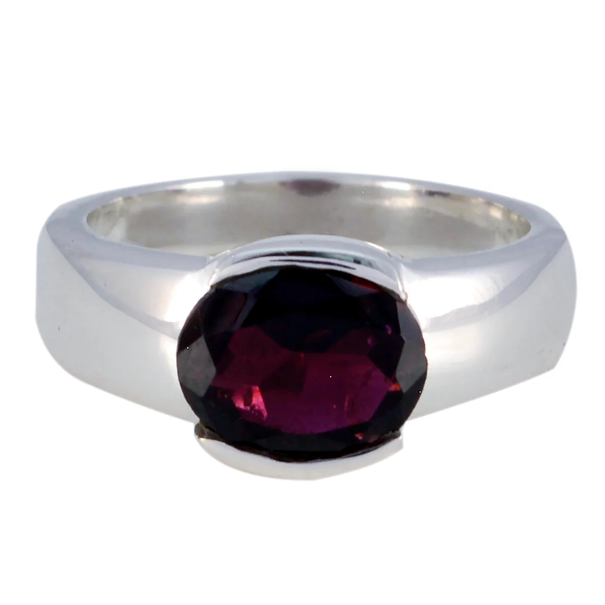 Garnet Solitaire African 925 Sterling Silver Red Gemstone Mid-weight Sophisticated Ring Jewellery - Image 3