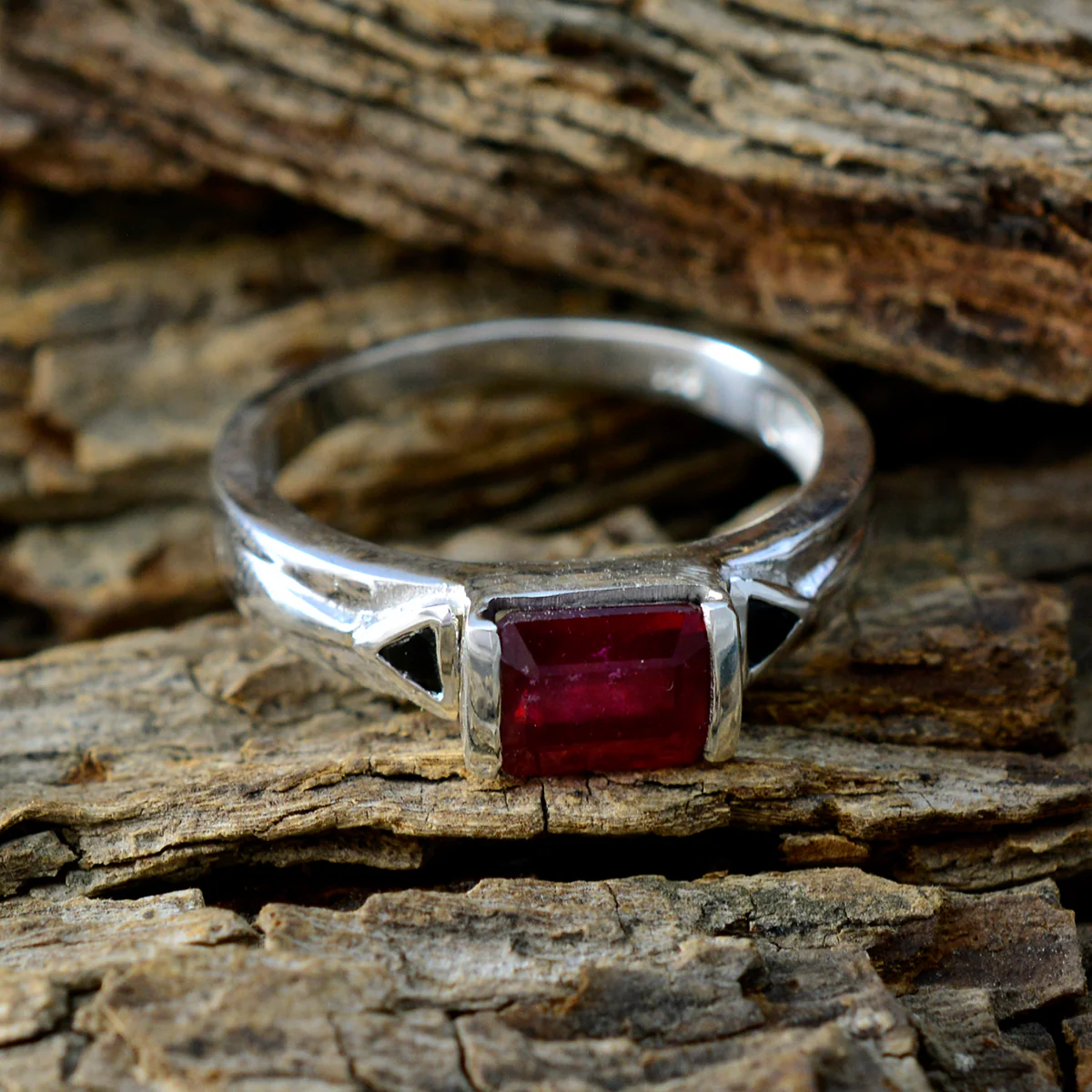 Garnet Solitaire African Sterling Silver Red Gemstone Tiny Love Ring Jewelry - Image 3