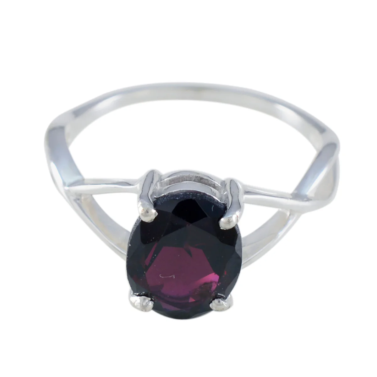 Garnet Solitaire American 925 Sterling Silver Red Gems Delicate Feminine Ring Jewellery - Image 3