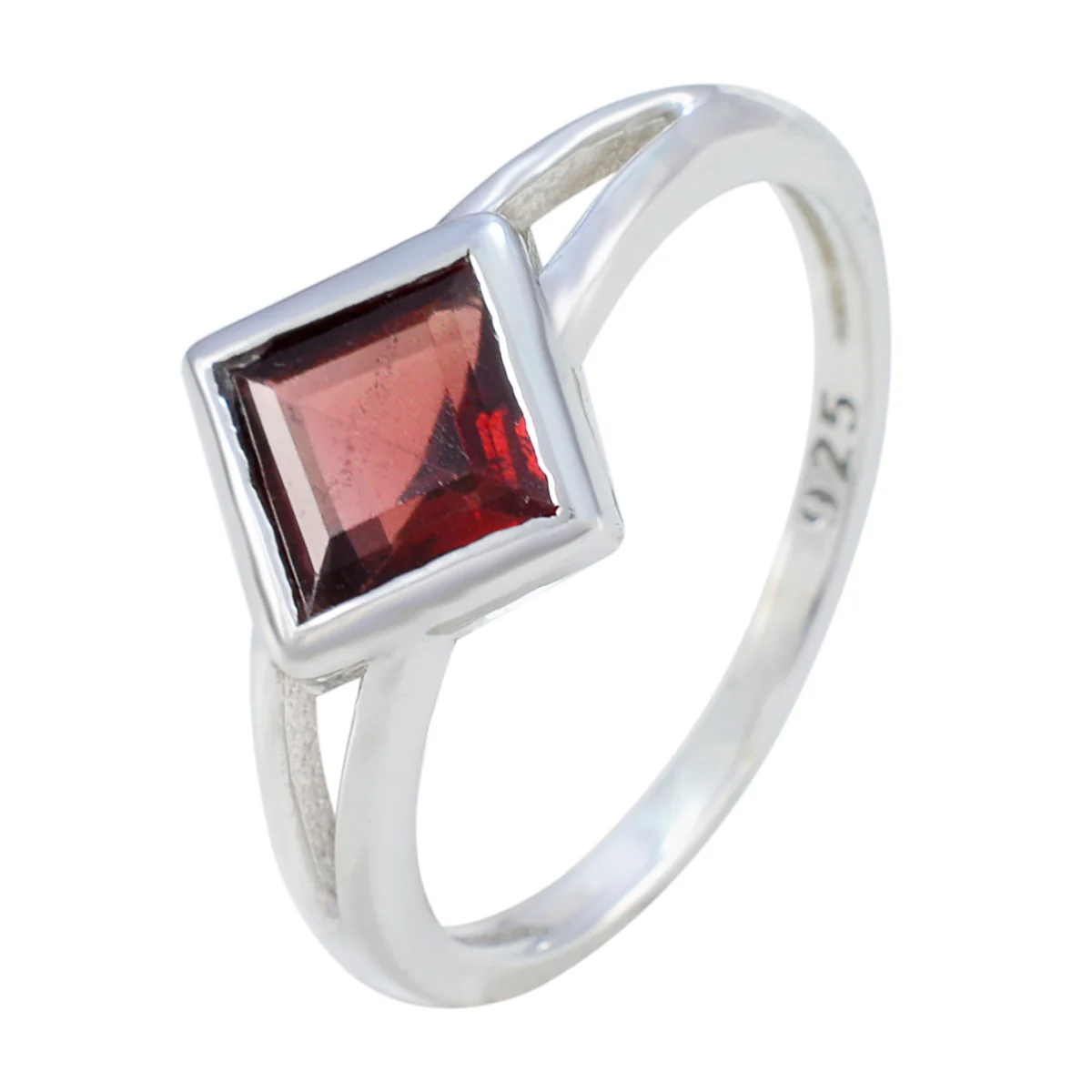 Garnet Solitaire American Sterling Silver Red Gemstone Dainty Fairytale Ring Jewellery - Image 2