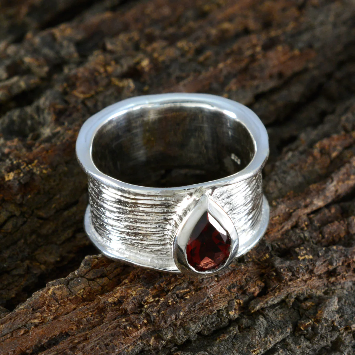 Garnet Solitaire Egyptian 925 Sterling Silver Red Gemstone Versatile Victorian Band Jewelry - Image 3
