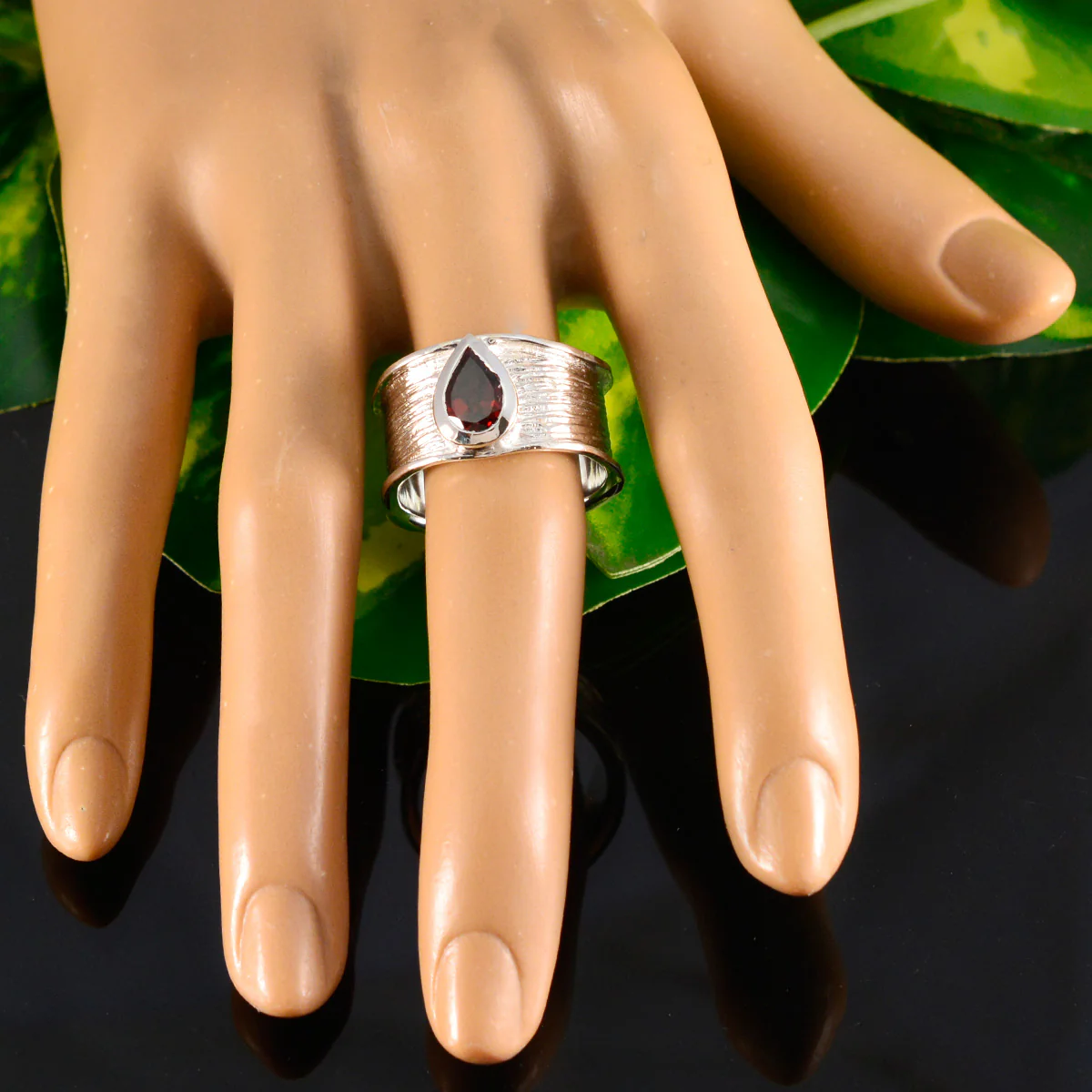 Garnet Solitaire Egyptian 925 Sterling Silver Red Gemstone Versatile Victorian Band Jewelry - Image 5