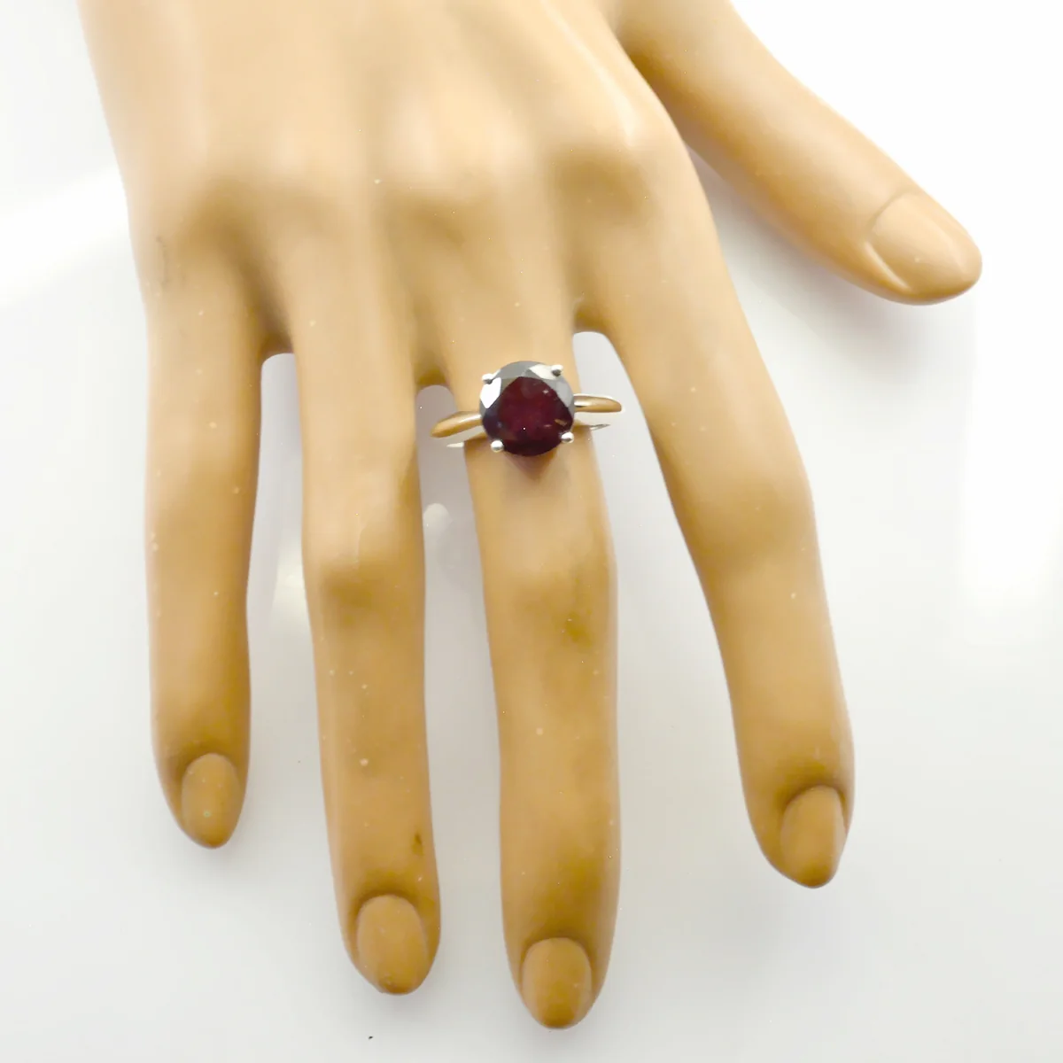 Garnet Solitaire Egyptian 925 Sterling Silver Red Gemstones Tiny Glamorous Ring Jewellery - Image 2