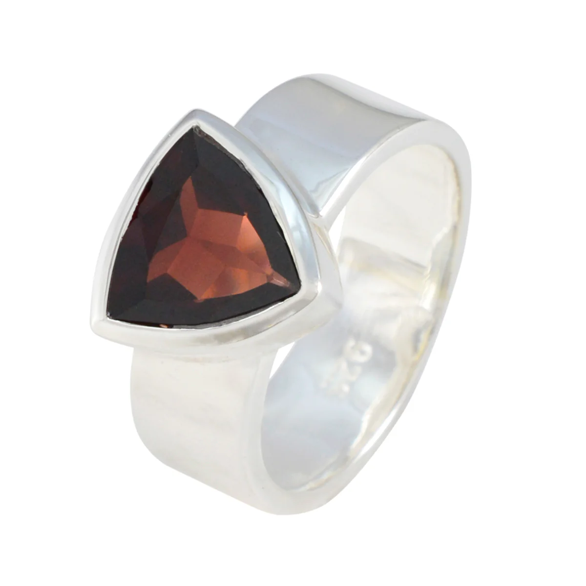 Garnet Solitaire Egyptian Sterling Silver Red Gemstone Eye-catching Signet Band Jewelry - Image 2