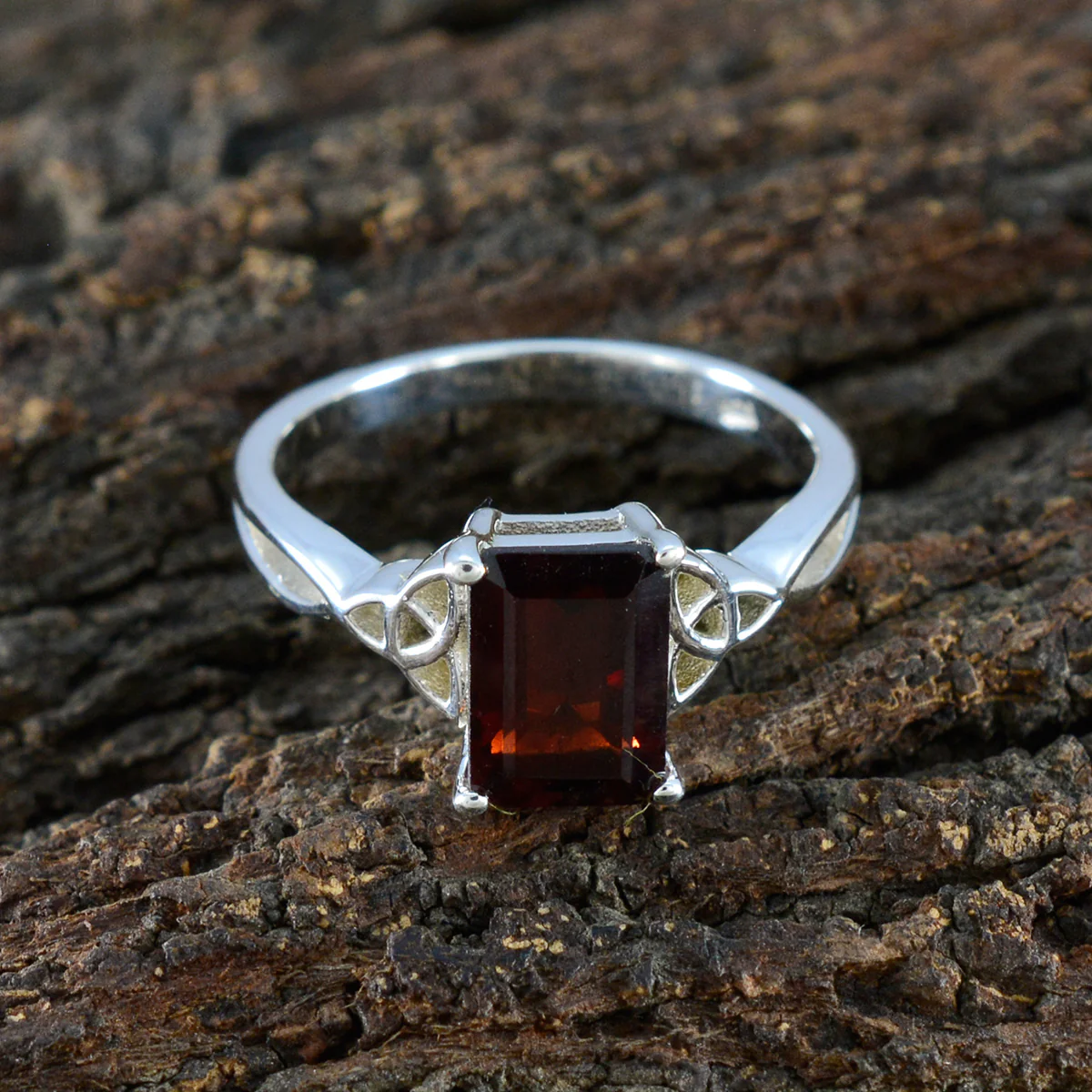 Garnet Solitaire French 925 Sterling Silver Red Gemstone Featherlight Boho Ring Jewelry - Image 3