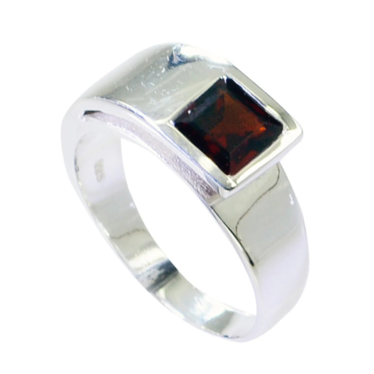 Garnet Solitaire Indian 925 Silver Red Gemstones Minimal Boho Ring Jewelry - Image 2