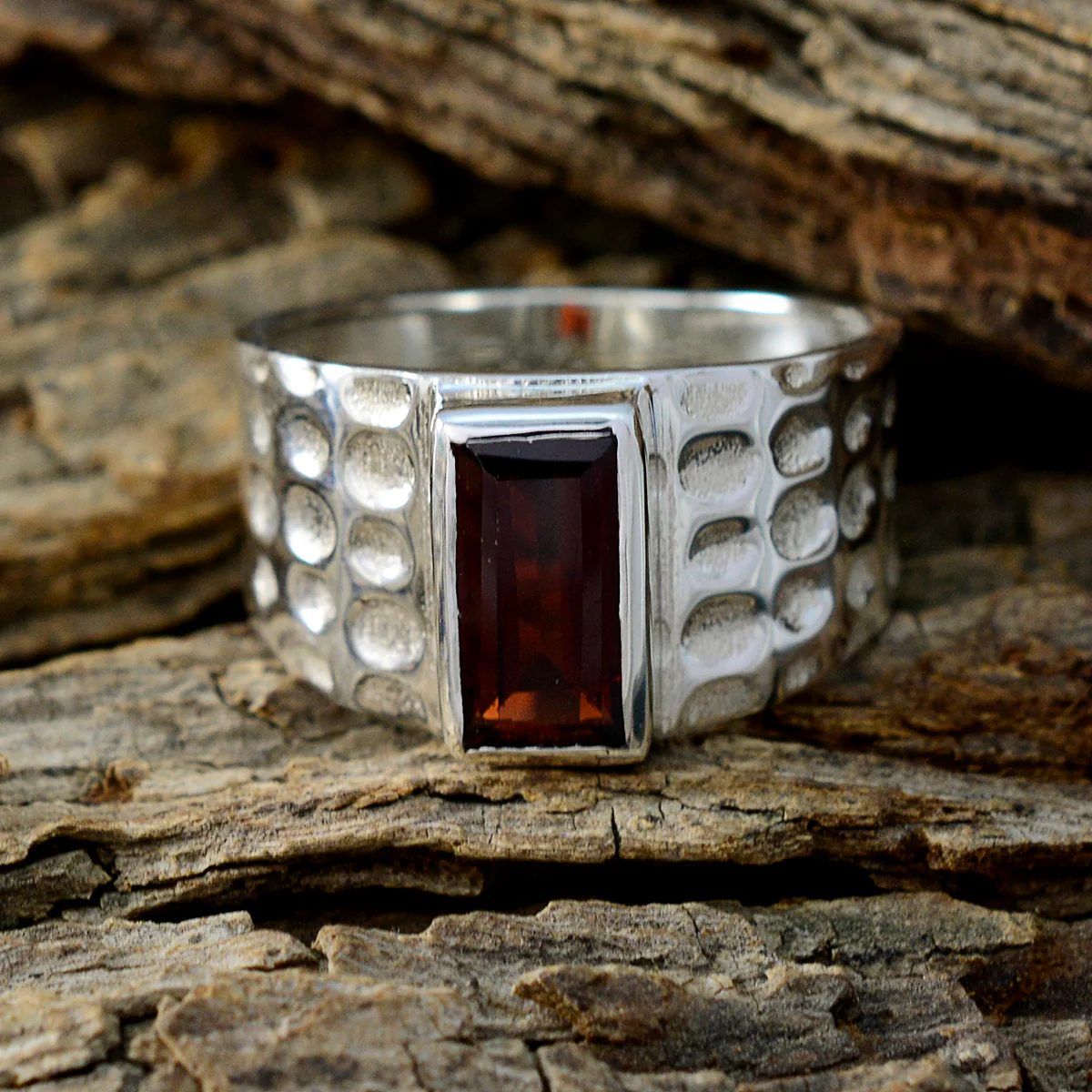 Garnet Solitaire Indian 925 Silver Red Gemstones Minimal Romantic Ring Jewelry - Image 3