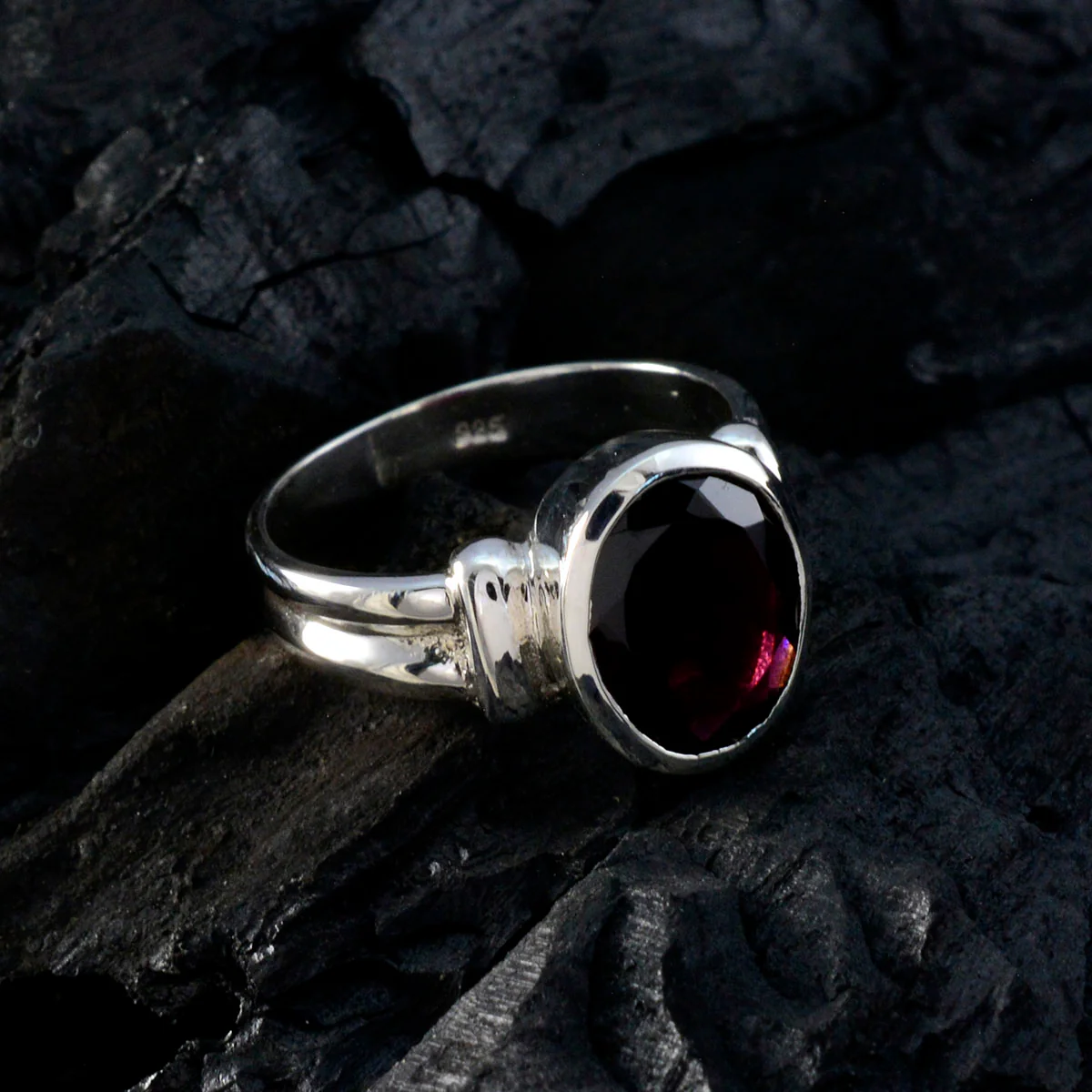 Garnet Solitaire Indian 925 Sterling Silver Red Gems Tiny Traditional Ring Jewelry - Image 4