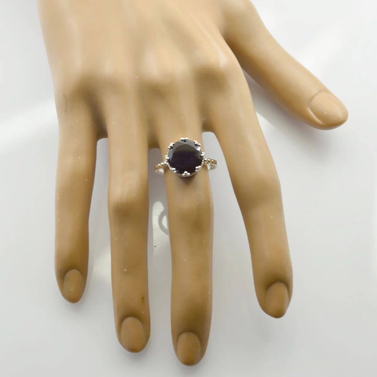 Garnet Solitaire Indian 925 Sterling Silver Red Gemstones Slim Luxurious Ring Jewellery - Image 2