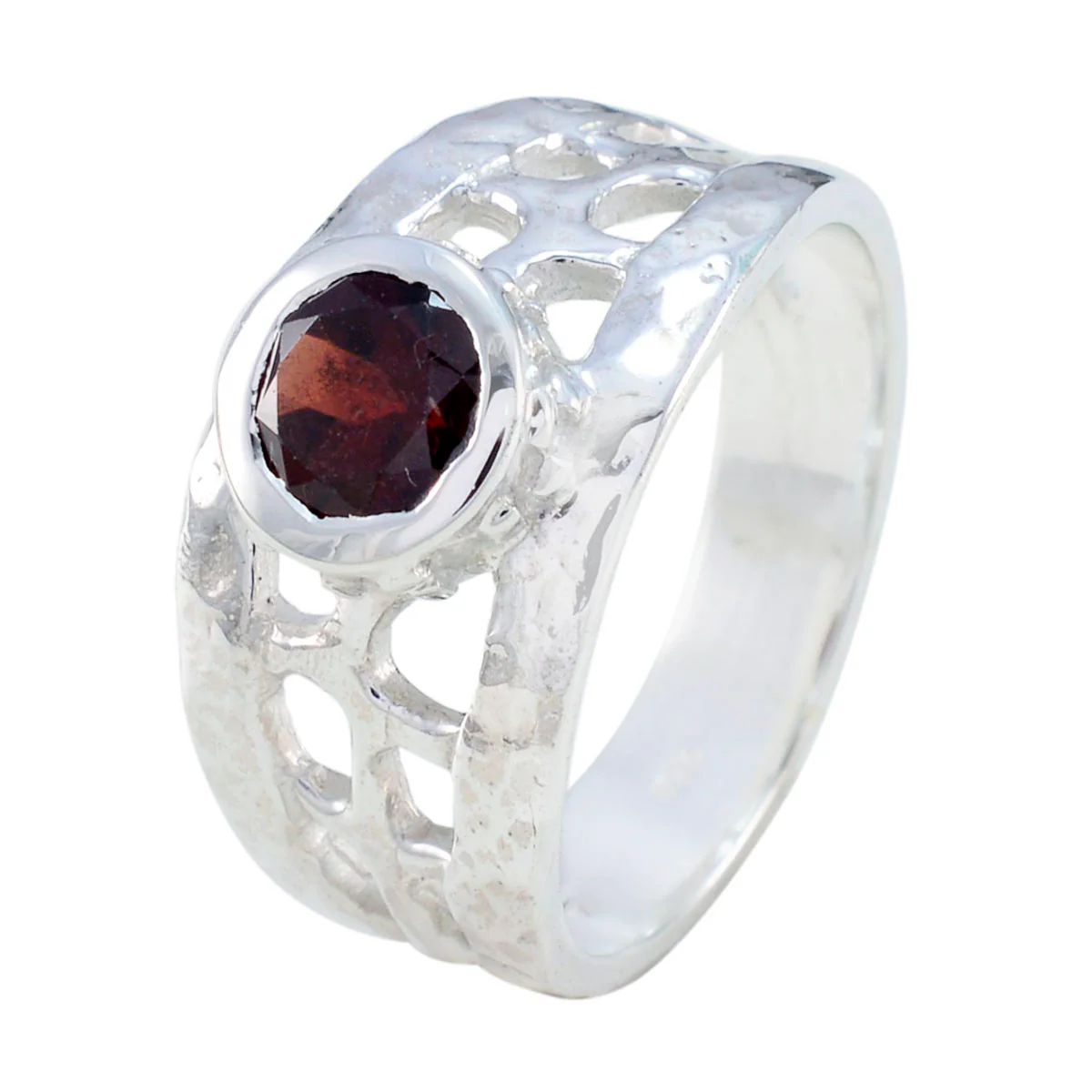 Garnet Solitaire Italian 925 Silver Red Gems Versatile Filigree Ring Jewelry - Image 2