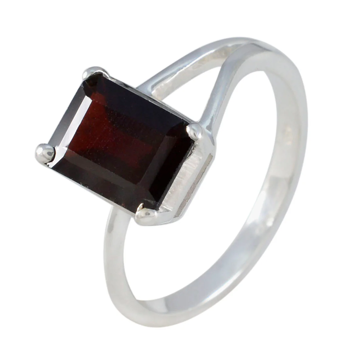 Garnet Solitaire Japanese Sterling Silver Red Gemstones Dainty Sophisticated Ring Jewellery - Image 2