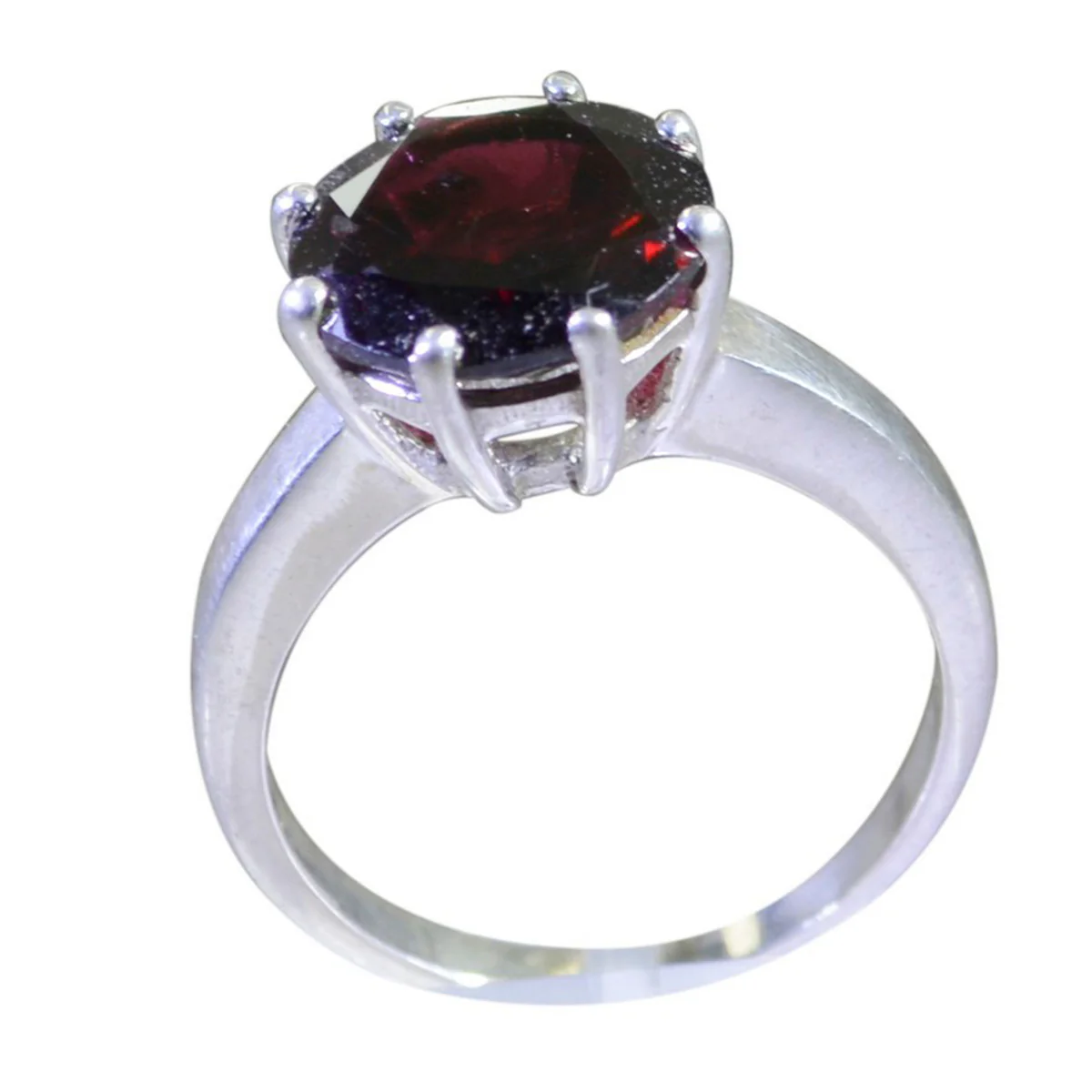 Garnet Solitaire Korean Sterling Silver Red Gems Whisper-thin Glamorous Ring Jewellery - Image 3