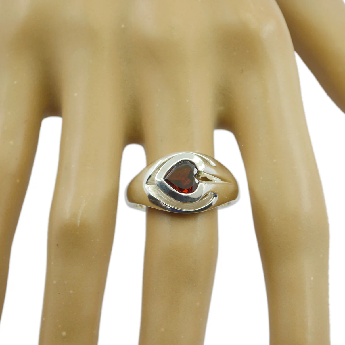 Garnet Solitaire Moroccan 92.5 Silver Red Gems Eye-catching Romantic Ring Jewellery - Image 2