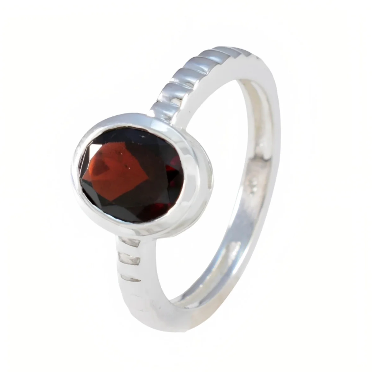 Garnet Solitaire Moroccan 92.5 Silver Red Gemstone Featherlight Cultural Ring Jewellery - Image 2