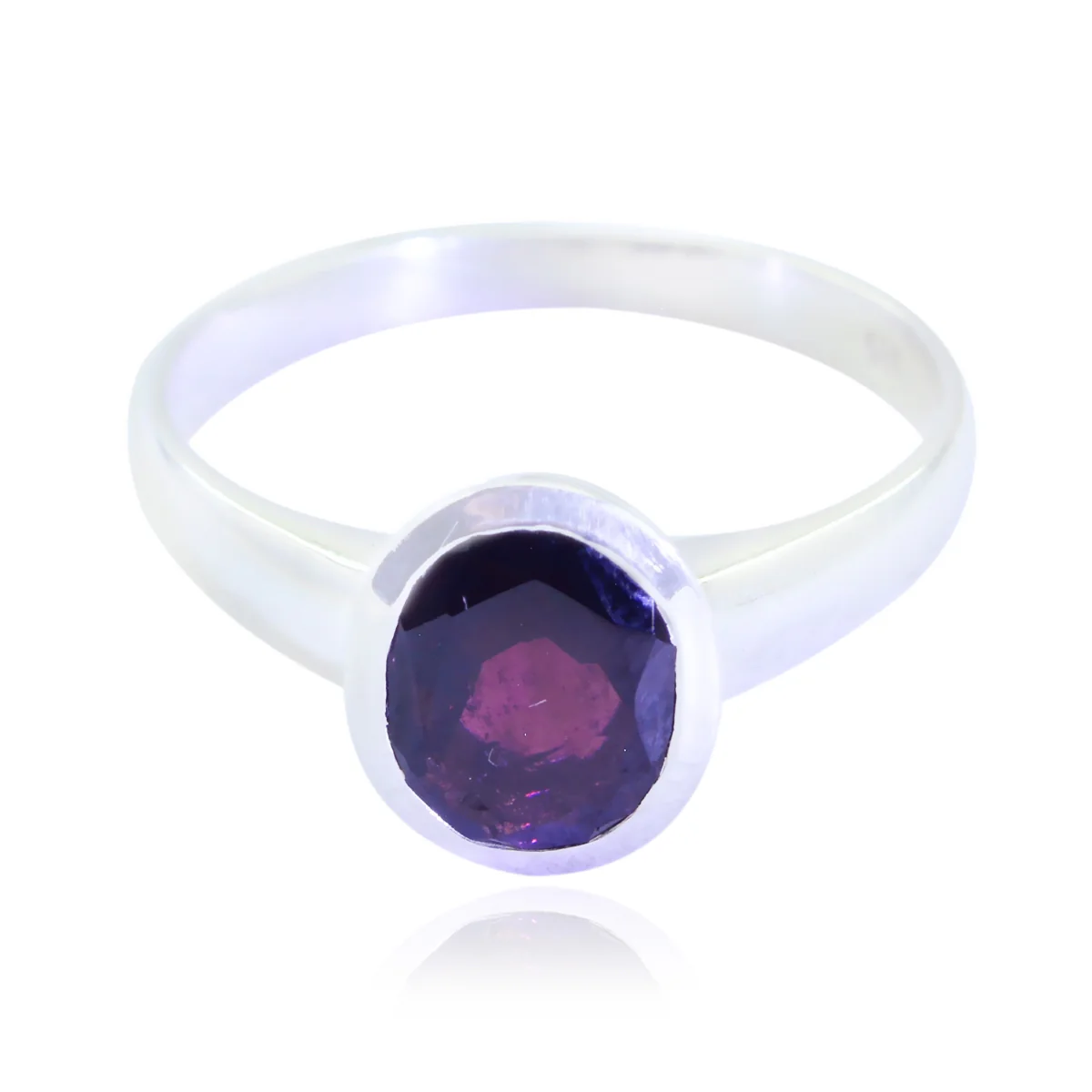 Garnet Solitaire Moroccan 92.5 Silver Red Gemstone Tiny Abstract Ring Jewelry - Image 2
