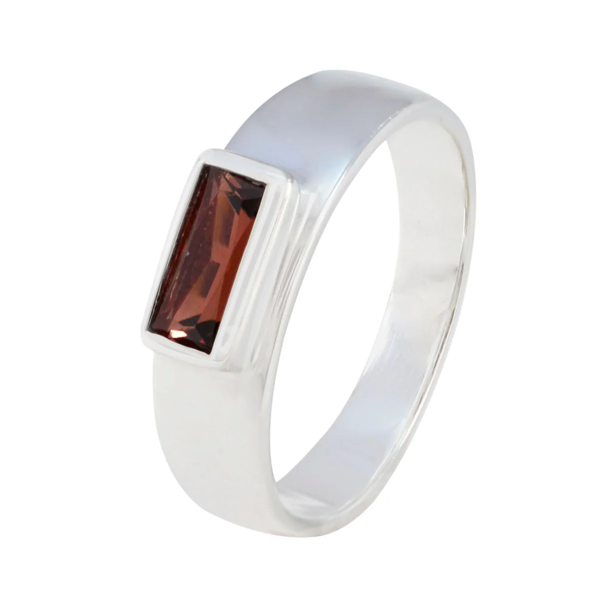 Garnet Solitaire Moroccan 925 Silver Red Gems Slim Artisan Ring Jewellery - Image 2