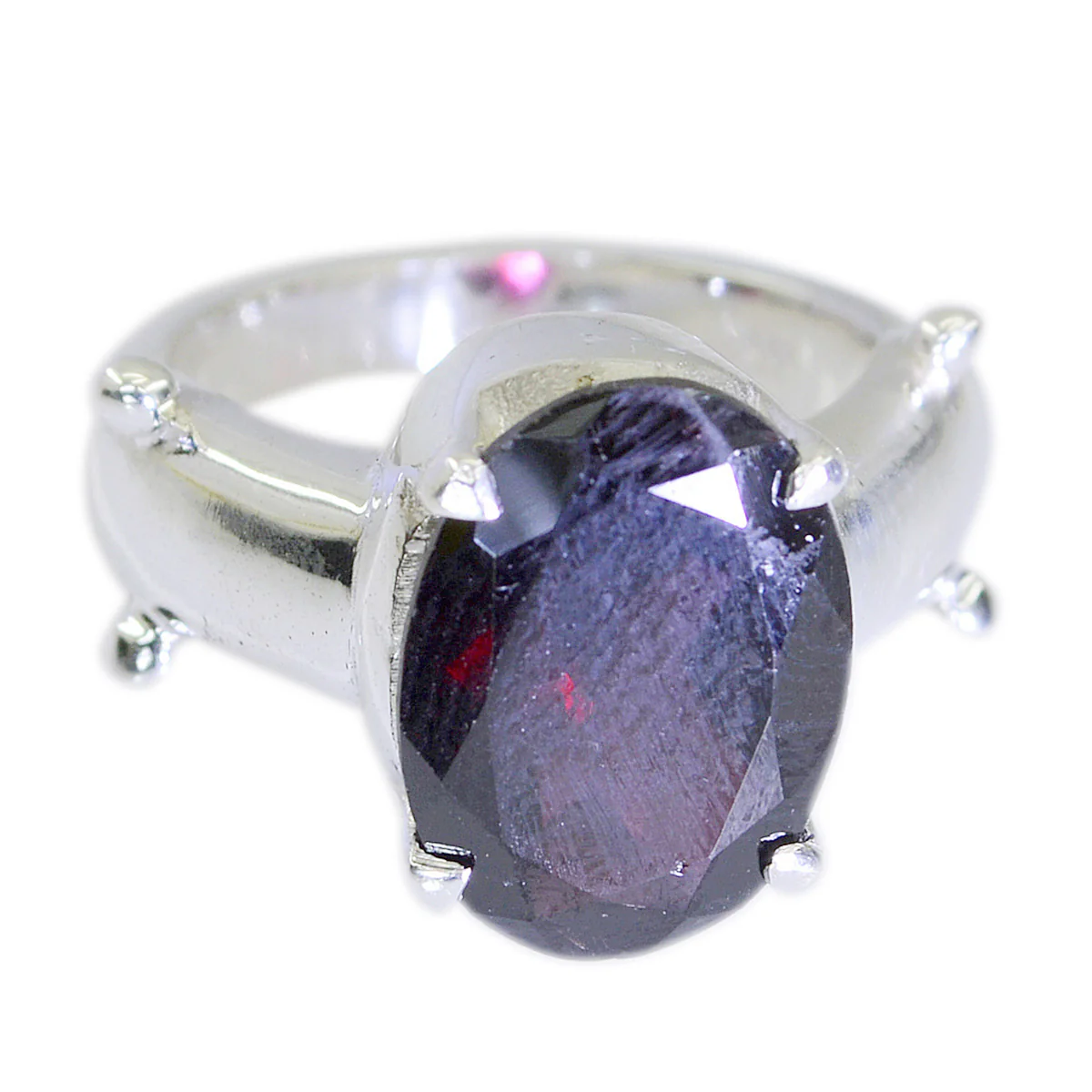 Garnet Solitaire Moroccan 925 Sterling Silver Red Gemstones Minimal Trendy Ring Jewelry - Image 2