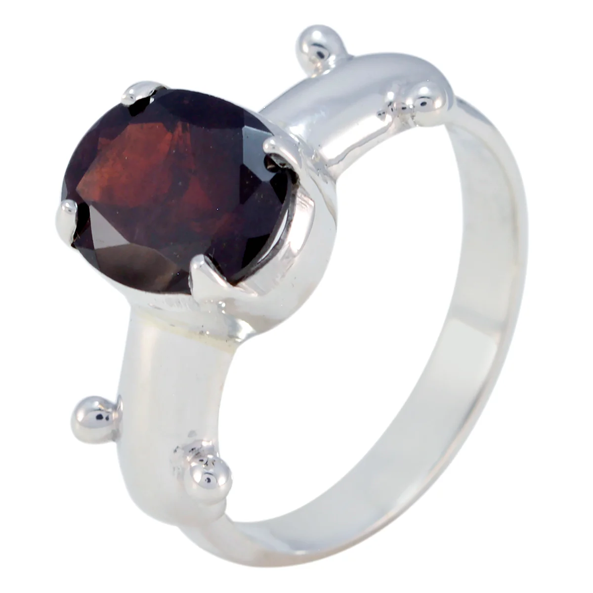 Garnet Solitaire Moroccan 925 Sterling Silver Red Gemstones Minimal Trendy Ring Jewelry - Image 3