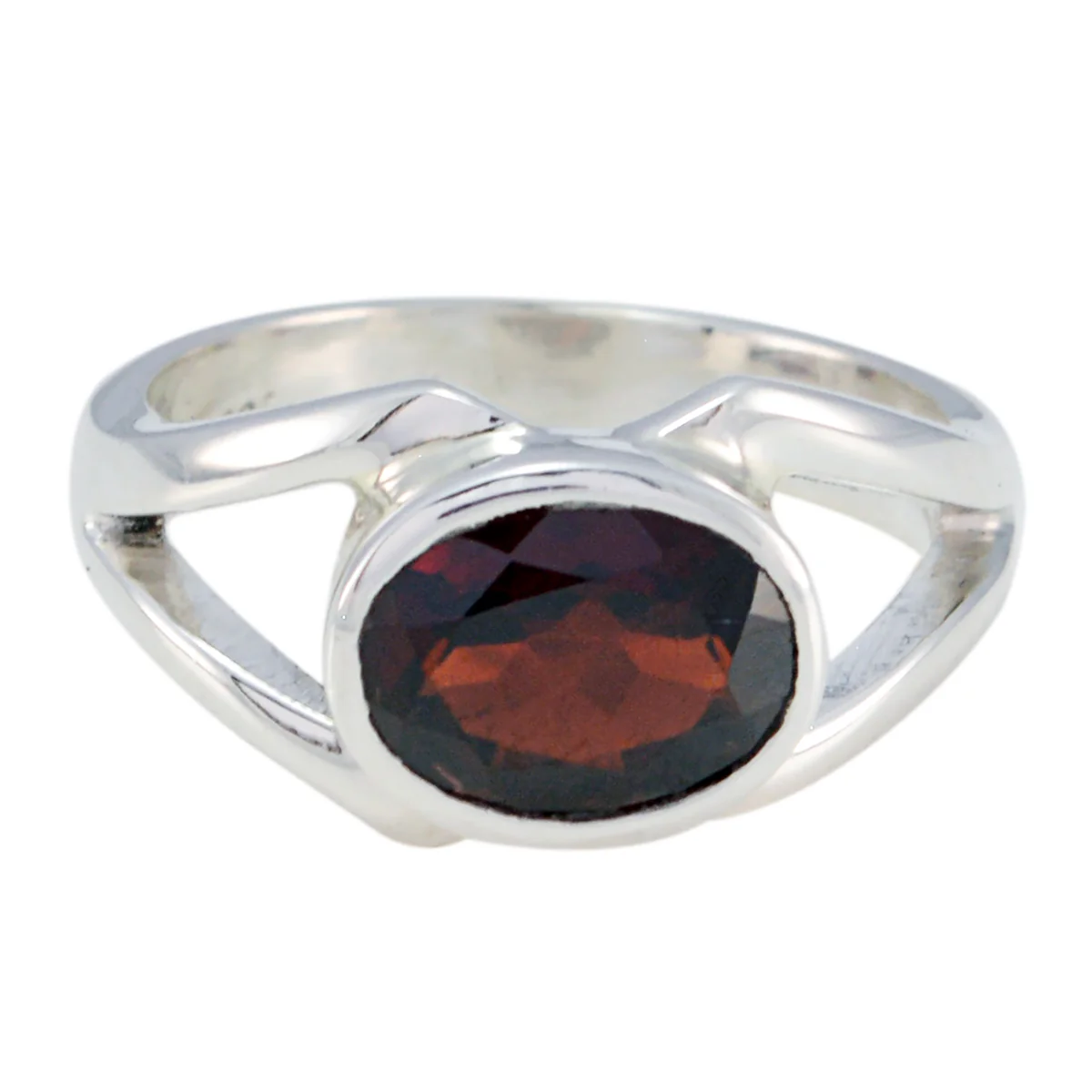 Garnet Solitaire Turkish 925 Sterling Silver Red Gemstone Whisper-thin Contemporary Ring Jewellery - Image 2
