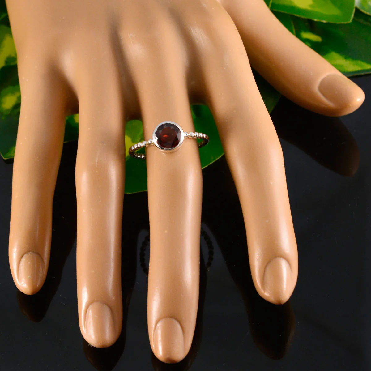 Garnet Solitaire Turkish Sterling Silver Red Gems Delicate Twist Ring Jewelry - Image 5