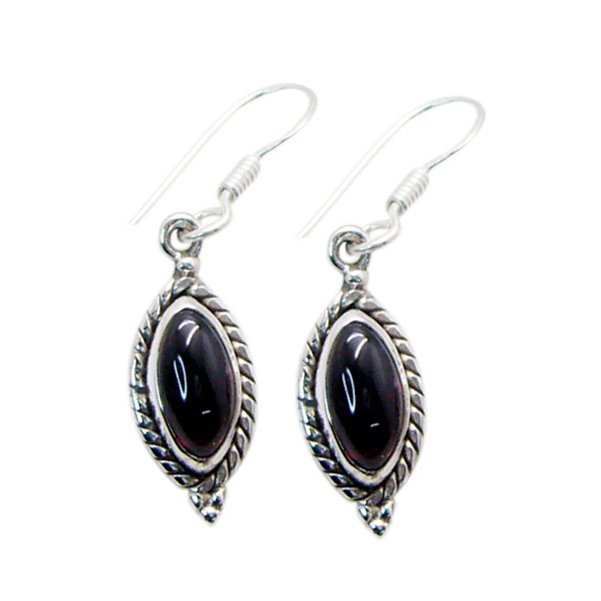 Garnet Spanish Aaliyah multiple Dangle Red Silver Earring