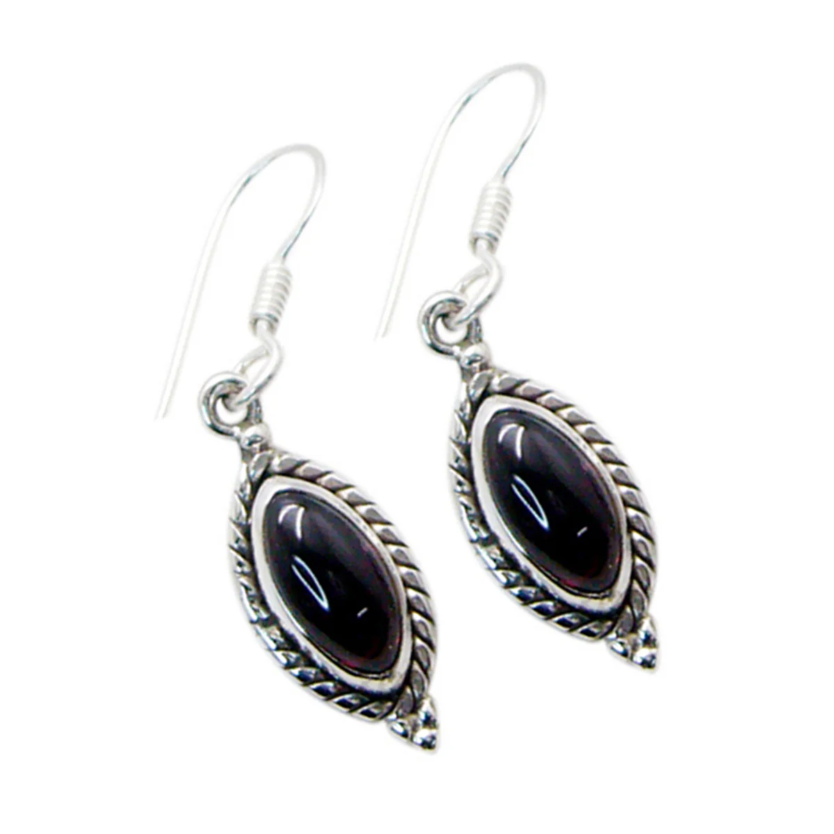 Garnet Spanish Aaliyah multiple Dangle Red Silver Earring - Image 2
