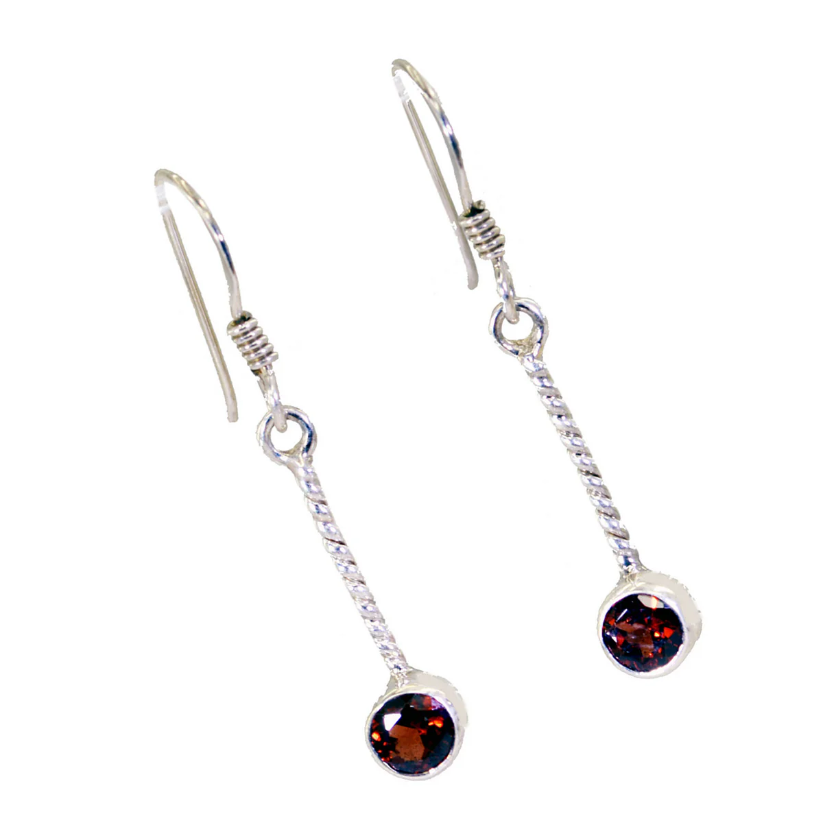 Garnet Spanish Ivy multiple Dangle Red 925 Sterling Silver Earring - Image 2