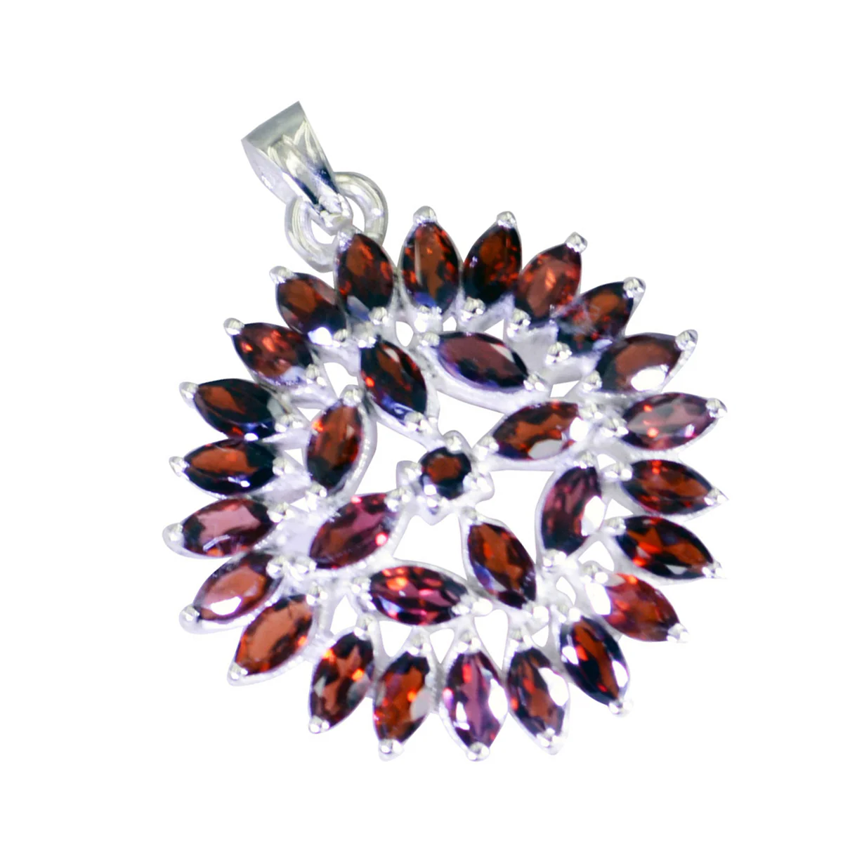 Garnet Statement Mexican Silver multiple Pilar Cultural Red Pendant Jewelry - Image 2