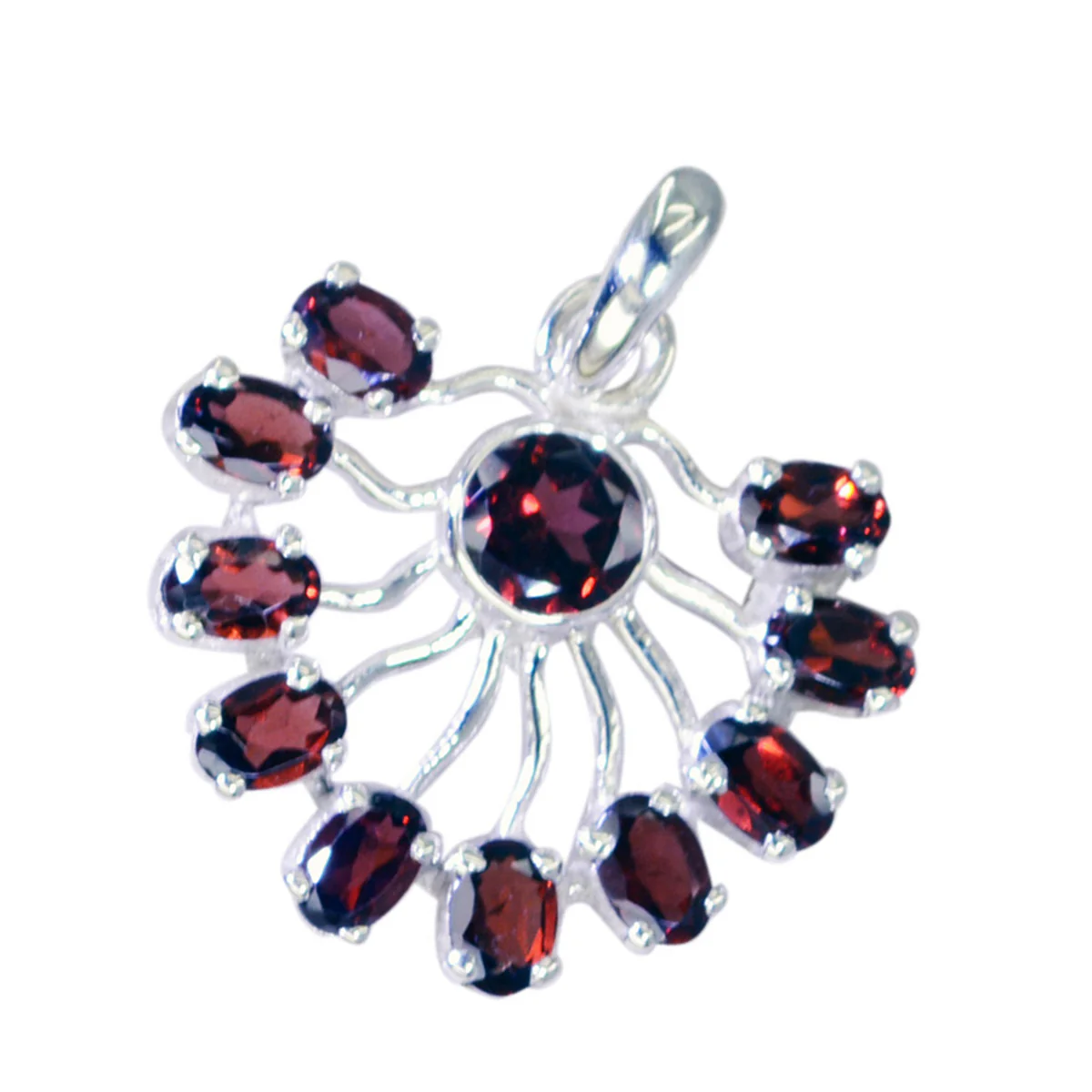 Garnet Statement Moroccan Silver multiple Greta Engagement Red Pendant Jewelry - Image 3