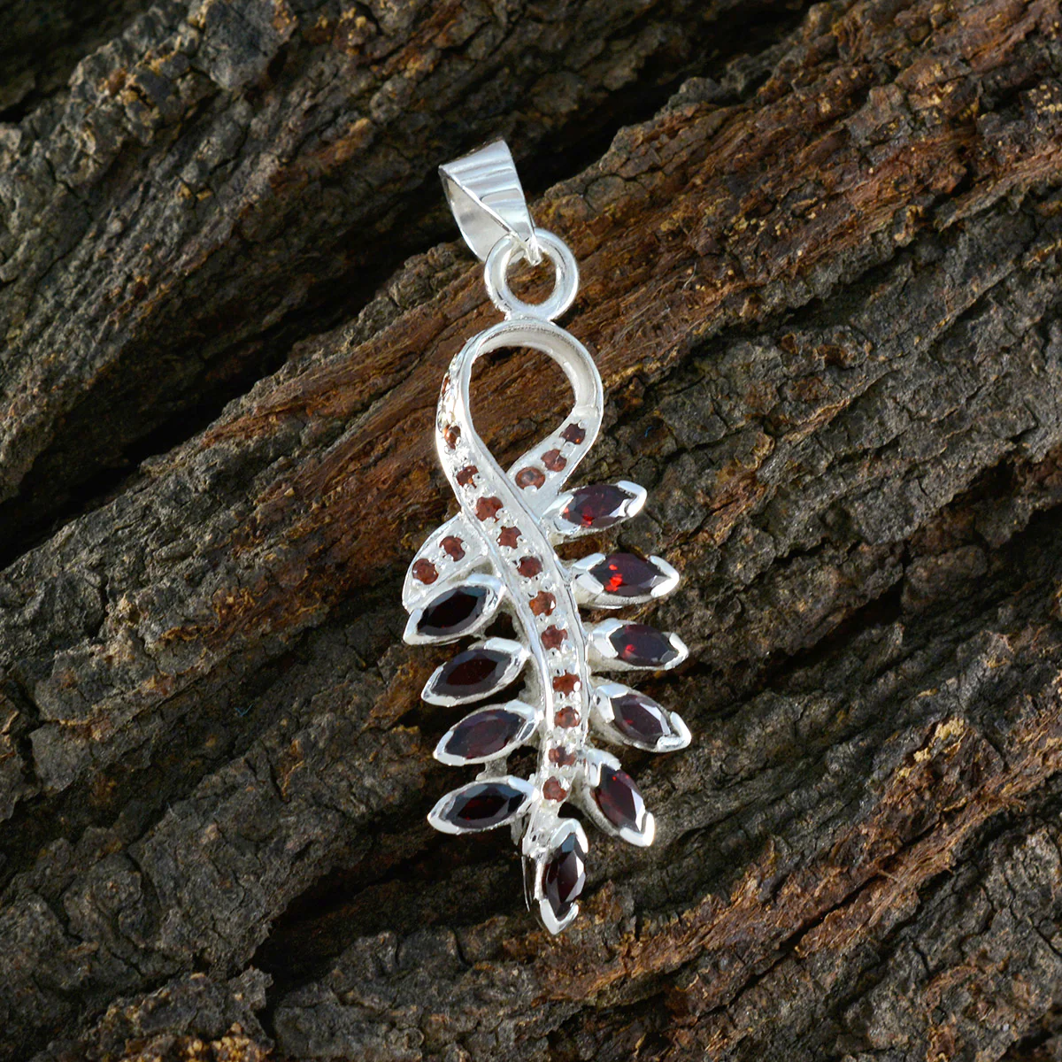 Garnet Tiny African Silver multiple Marie Romantic Red Pendant Jewelry - Image 3
