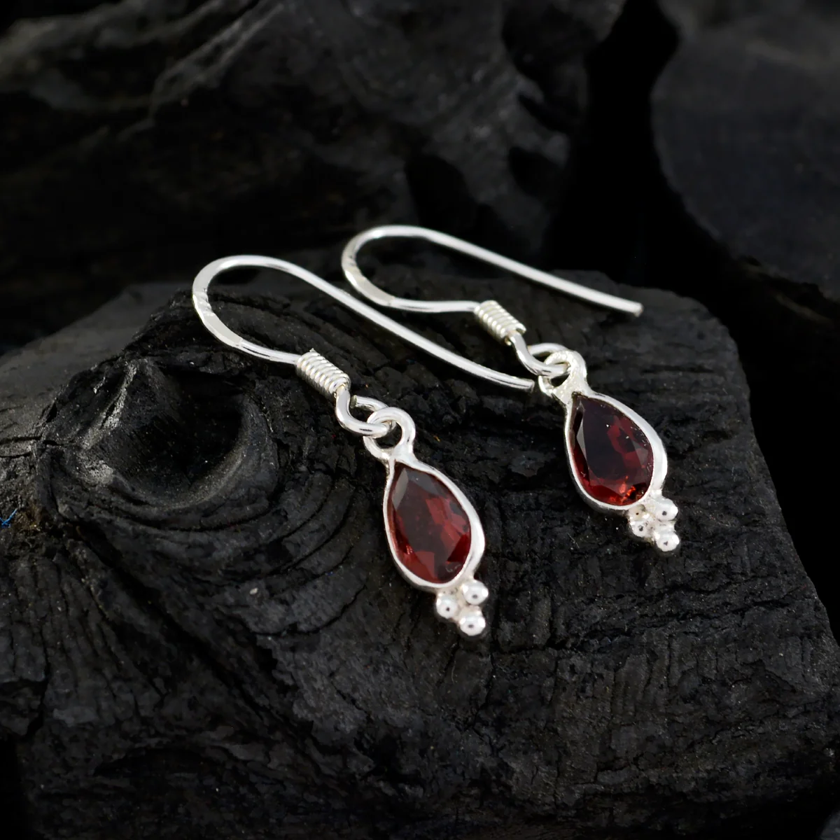 Garnet Turkish Julia multiple Dangle Red Sterling Silver Earring - Image 3