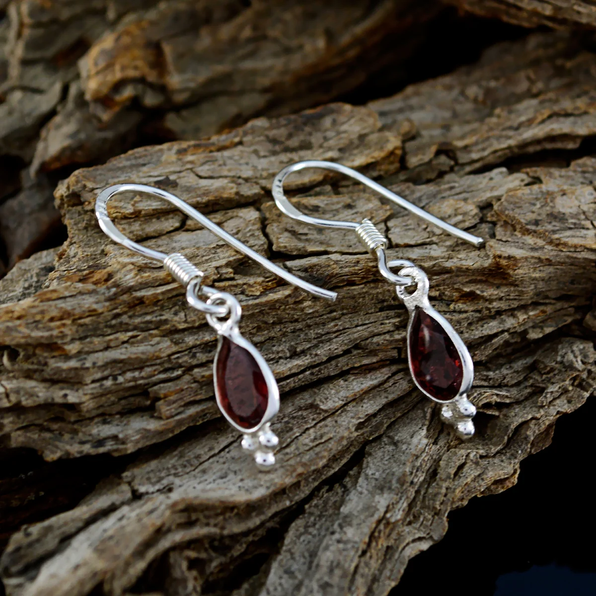 Garnet Turkish Julia multiple Dangle Red Sterling Silver Earring - Image 4