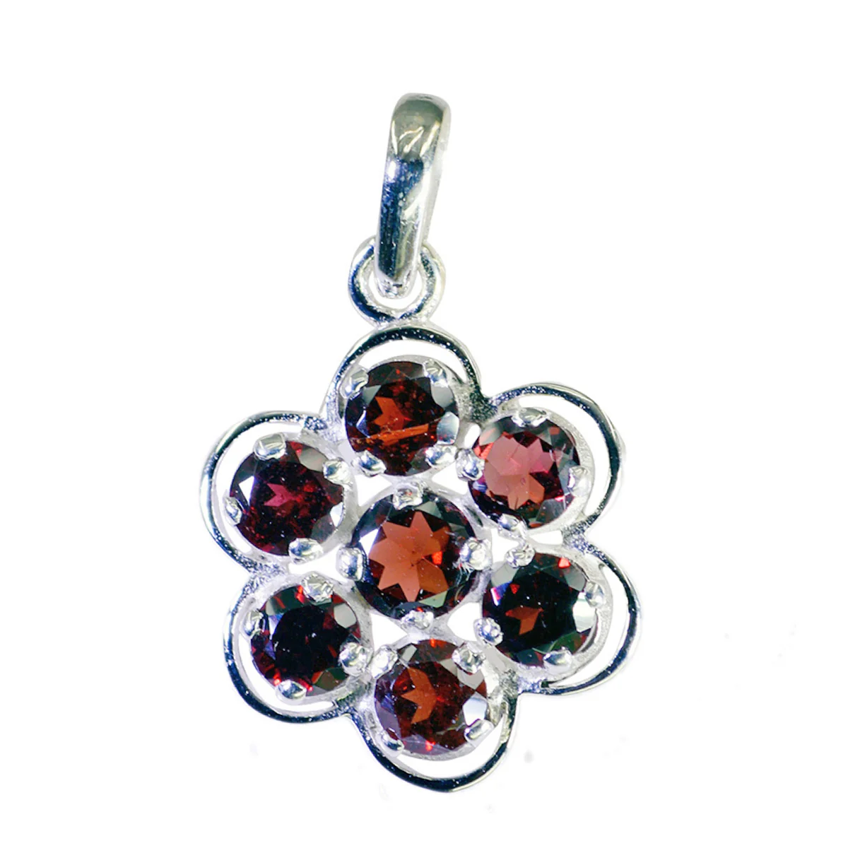 Garnet Whisper-thin Egyptian Sterling Silver multiple Nayara Modern Red Pendant Jewellery - Image 2