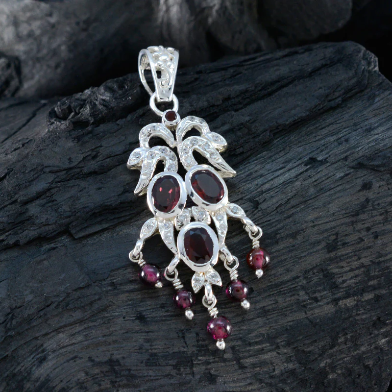 Garnet Whisper-thin Indian Silver multiple Maria Love Red Pendant Jewelry - Image 4