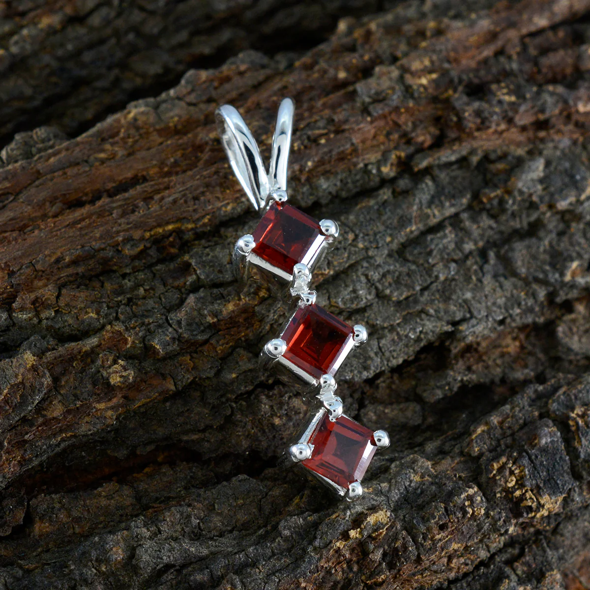 Garnet Whisper-thin Moroccan 925 Silver Trilogy Renata wedding Red Pendant Jewelry - Image 3