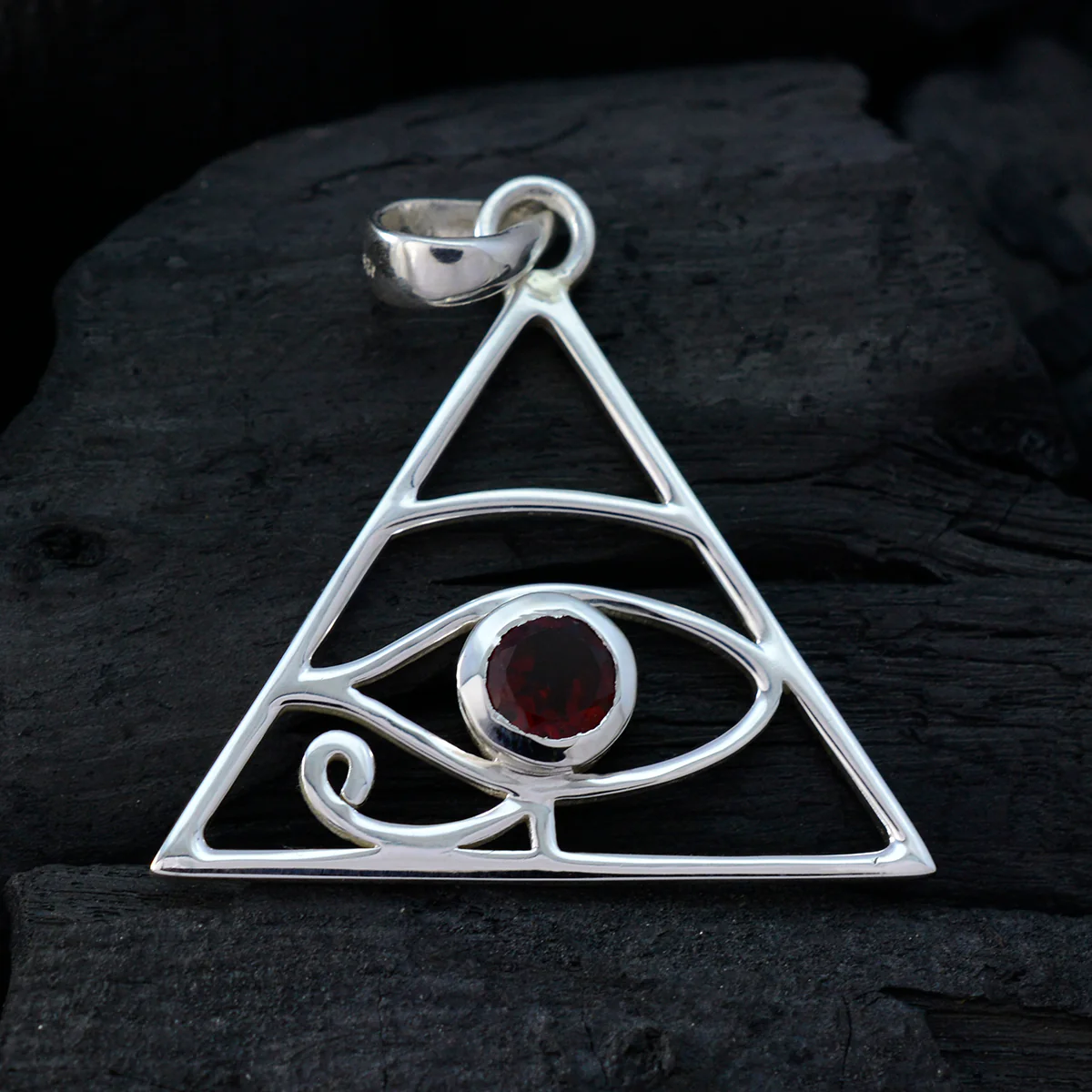 Garnet Whisper-thin Spanish 925 Silver Solitaire Florencia Rope-Wire Red Pendant Jewelry - Image 3