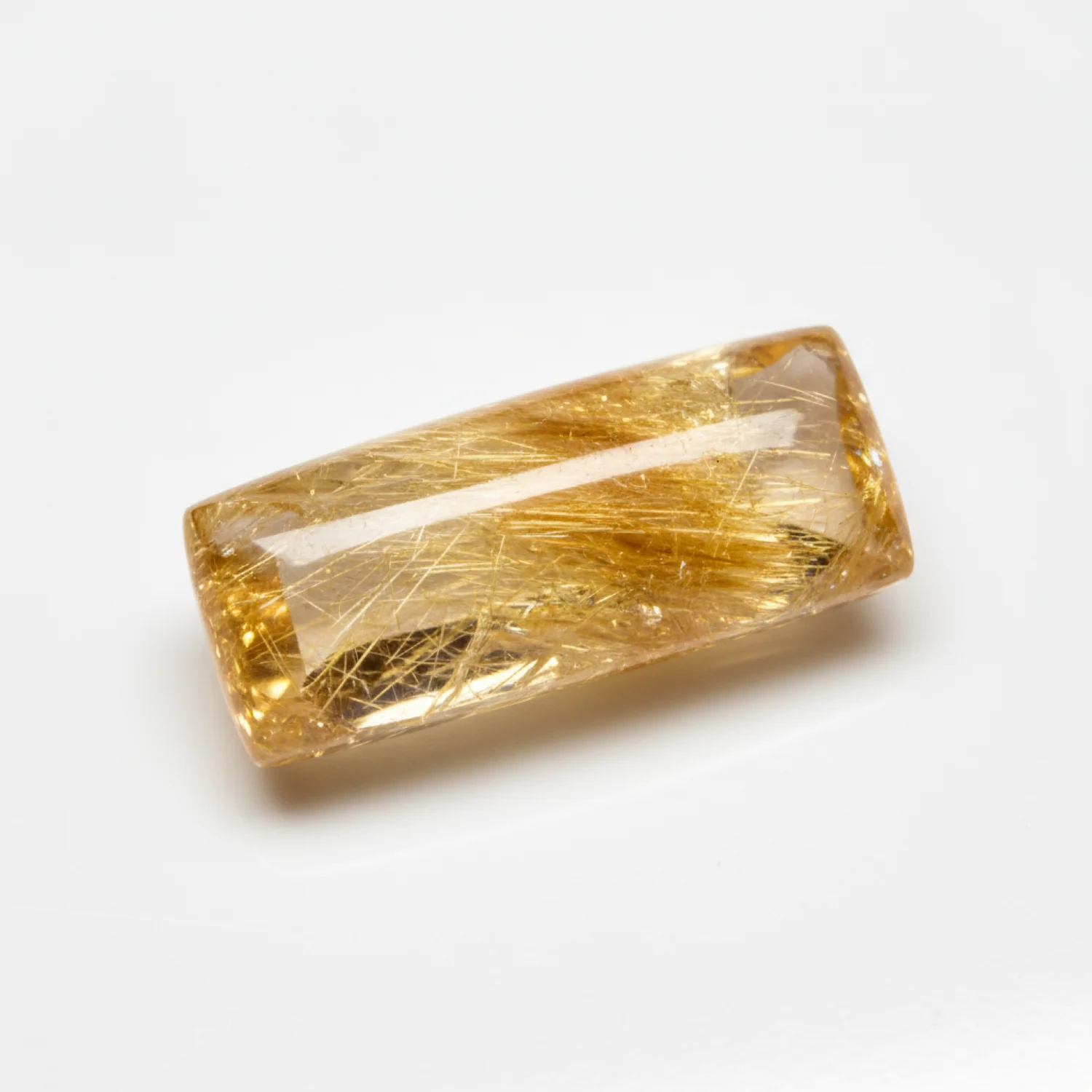 Golden Rutile 10PC Tiny 4x8 MM Baguette Cabochon Yellow Shine semi Precious Precious Gemstone - Image 2