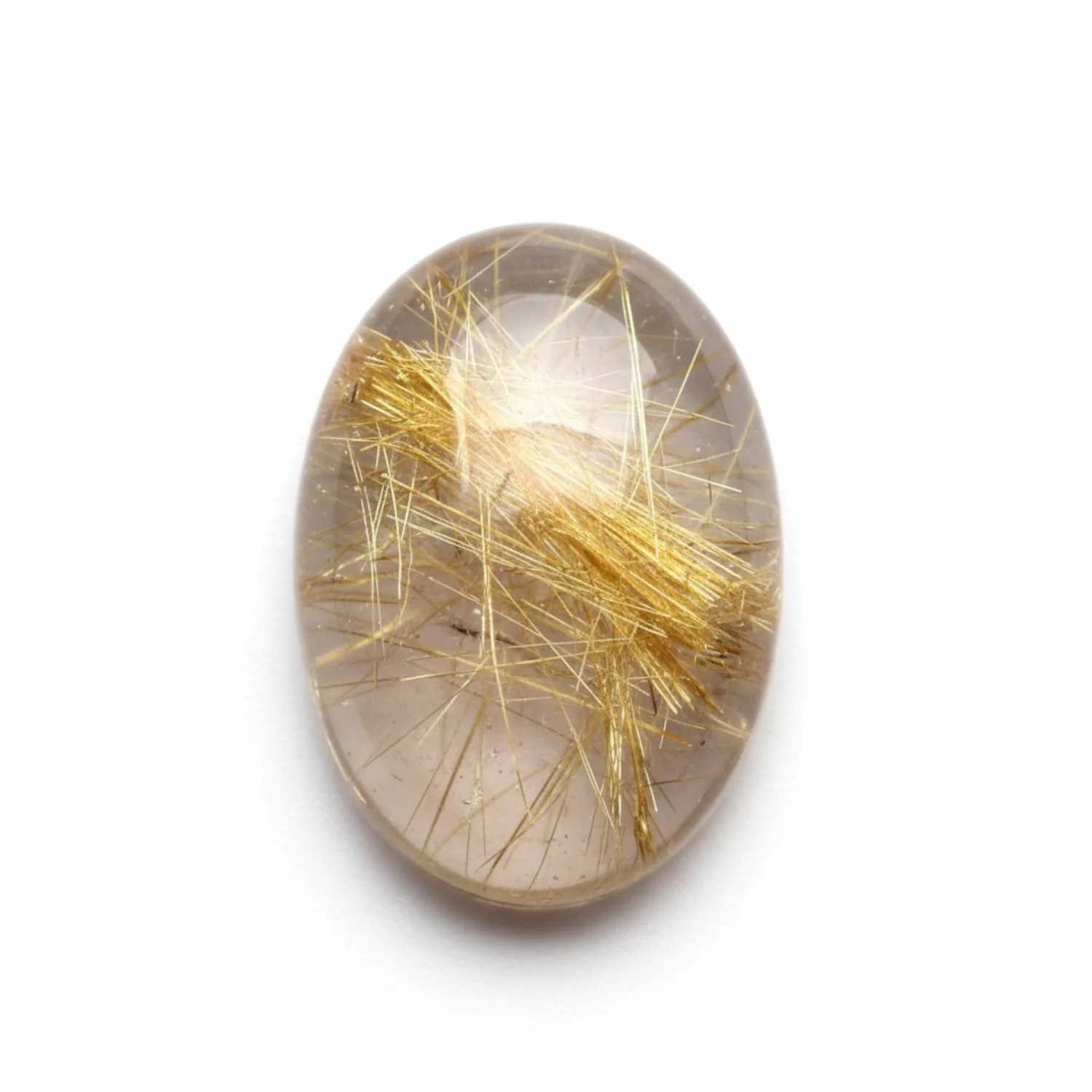 Golden Rutile 1PC Large 9x11 MM Oval Cabochon Yellow Natural semi Precious Semi Precious Gemstone - Image 2